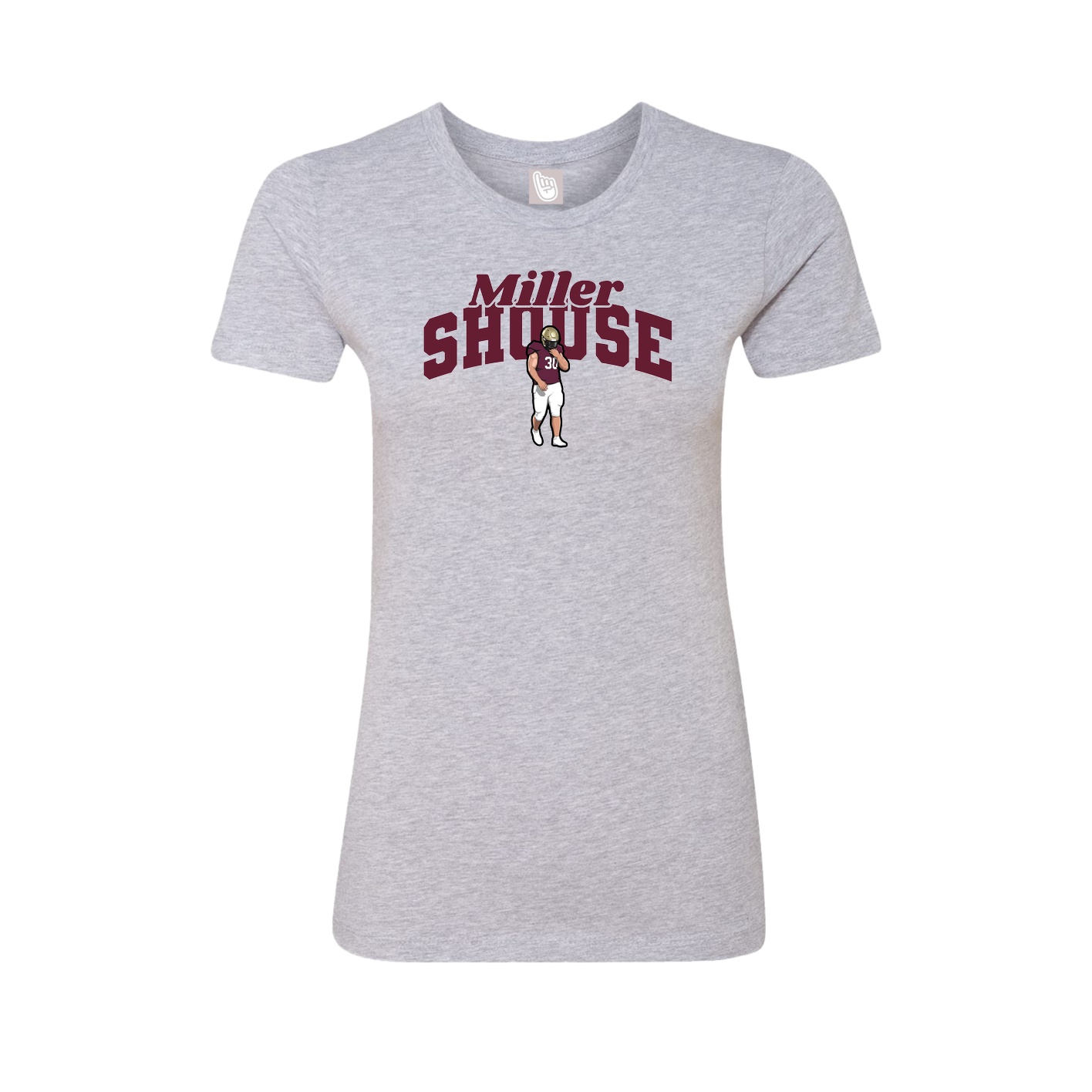 Fitted Women's Tee — Signature Arch in Grey
