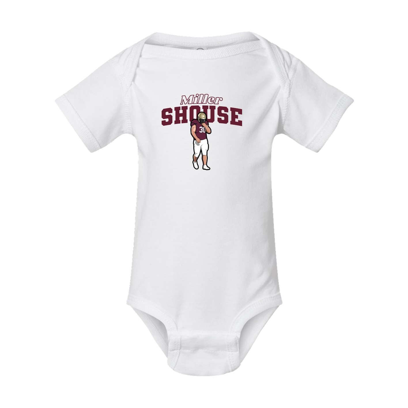 Baby Onesie — Name Arch in White