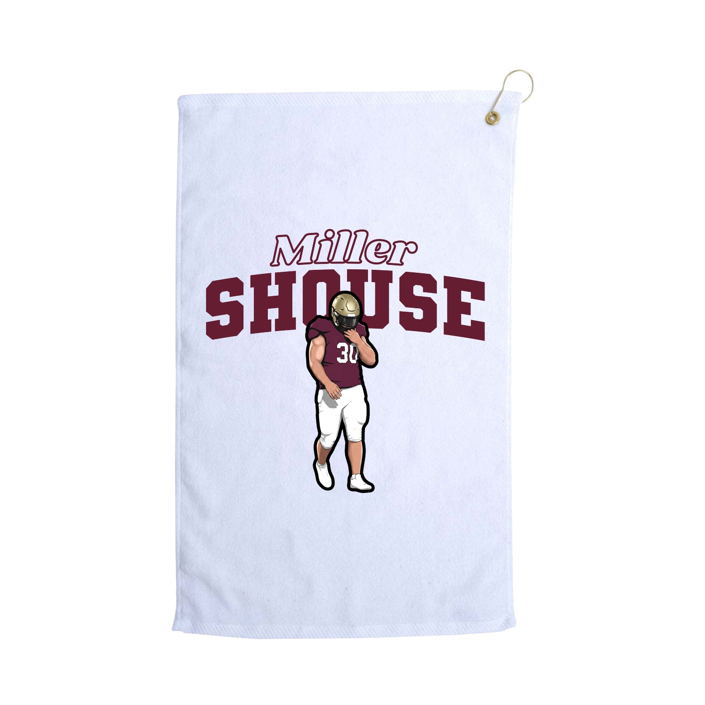 Golf Towel — Name Arch in White