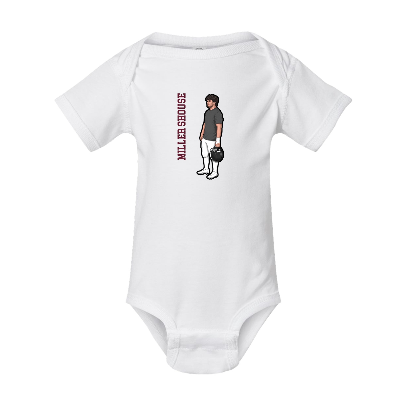 Baby Onesie — Name Vertical in White