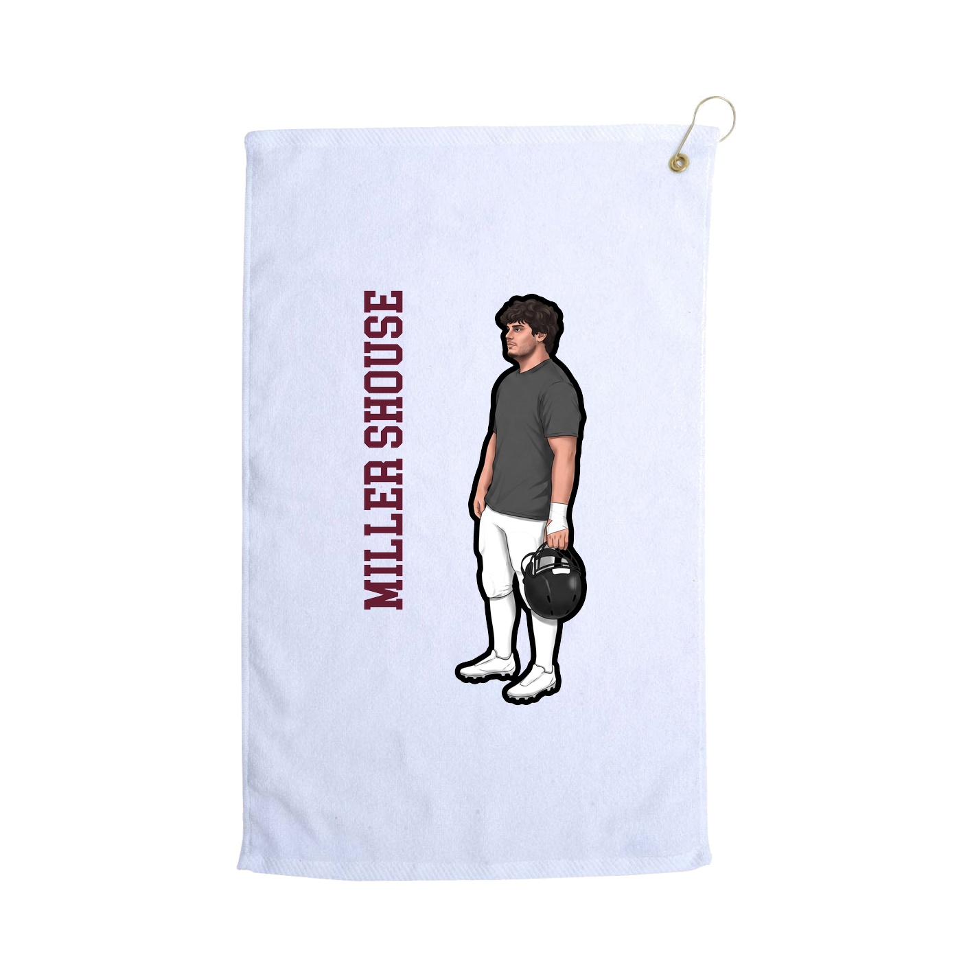 Golf Towel — Name Vertical in White