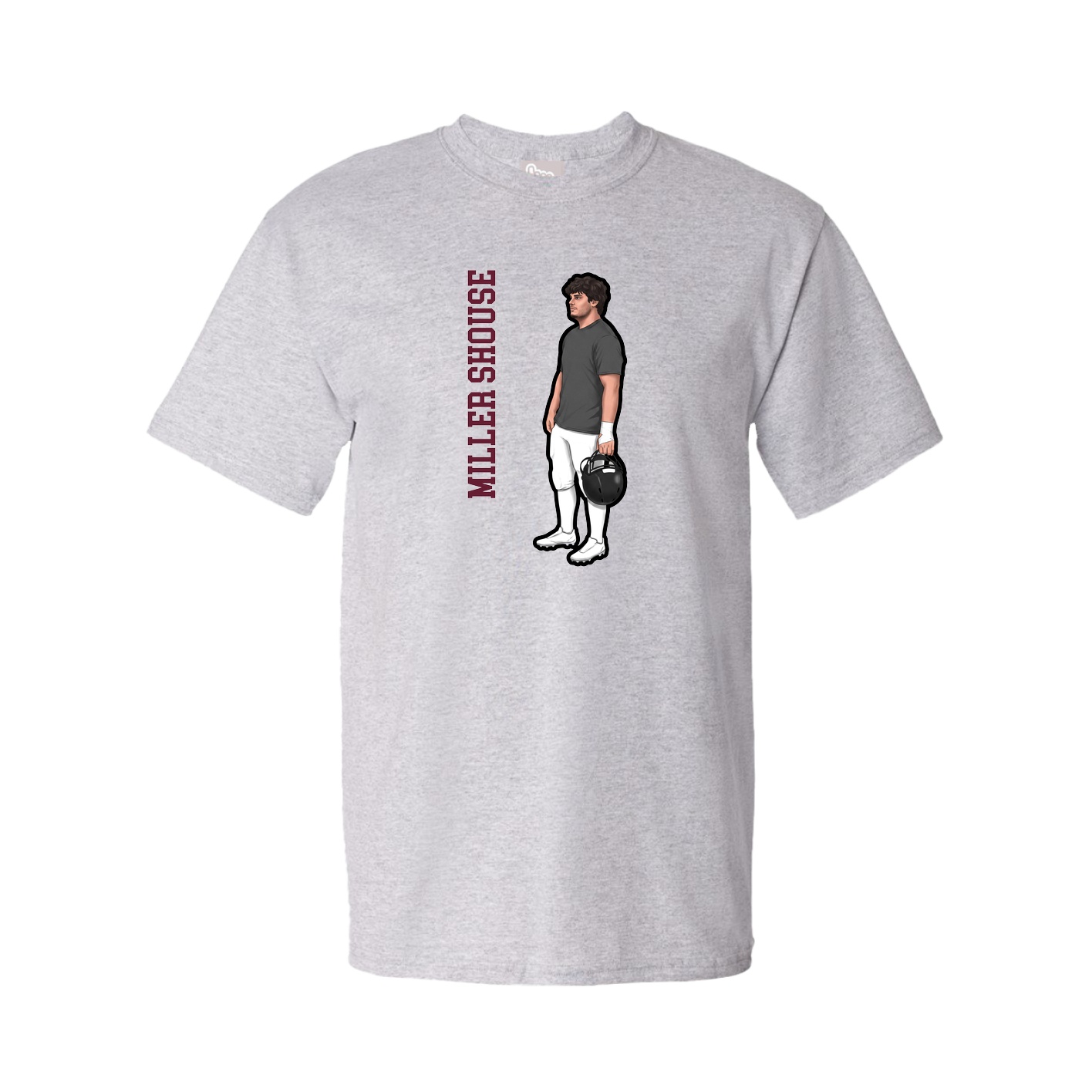 Tee — Name Vertical in Grey