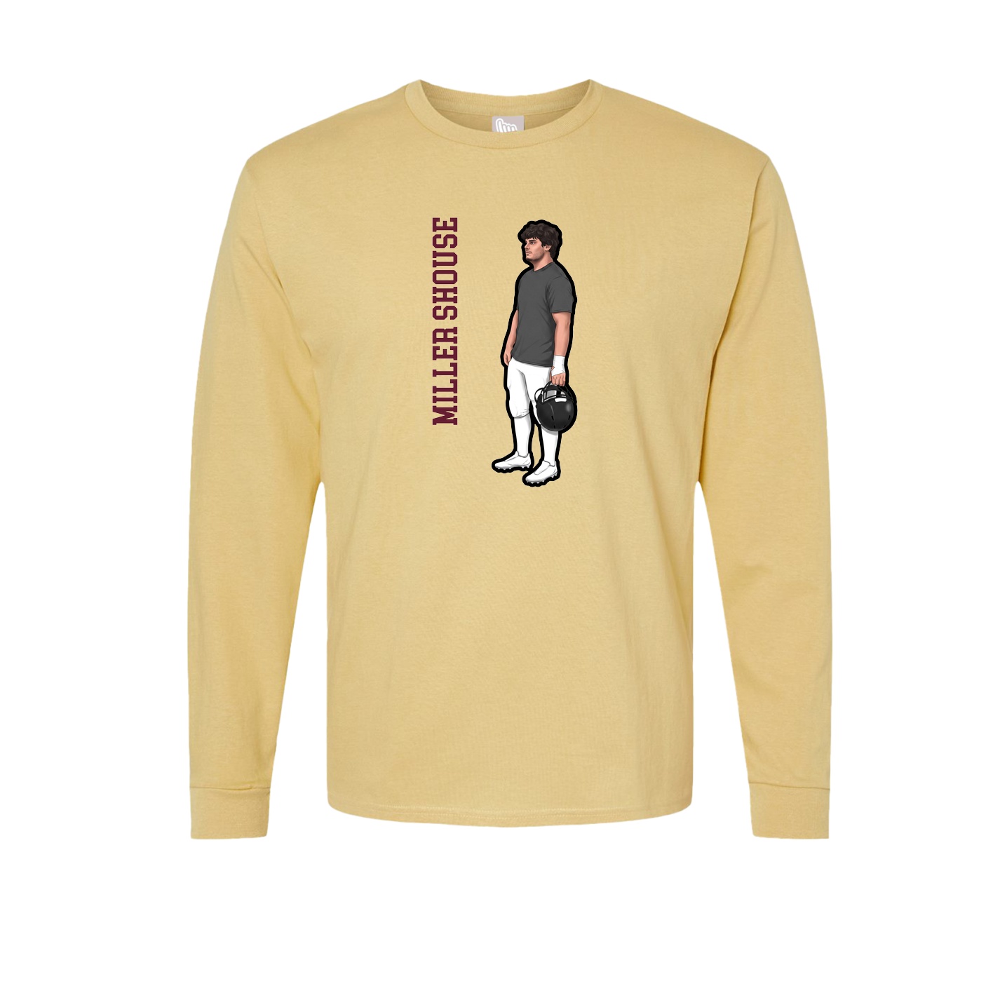 Long Sleeve Tee — Name Vertical in Vegas Gold