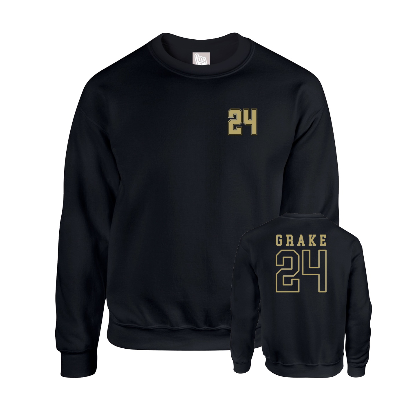 Fleece Crew — Chest Back in Black