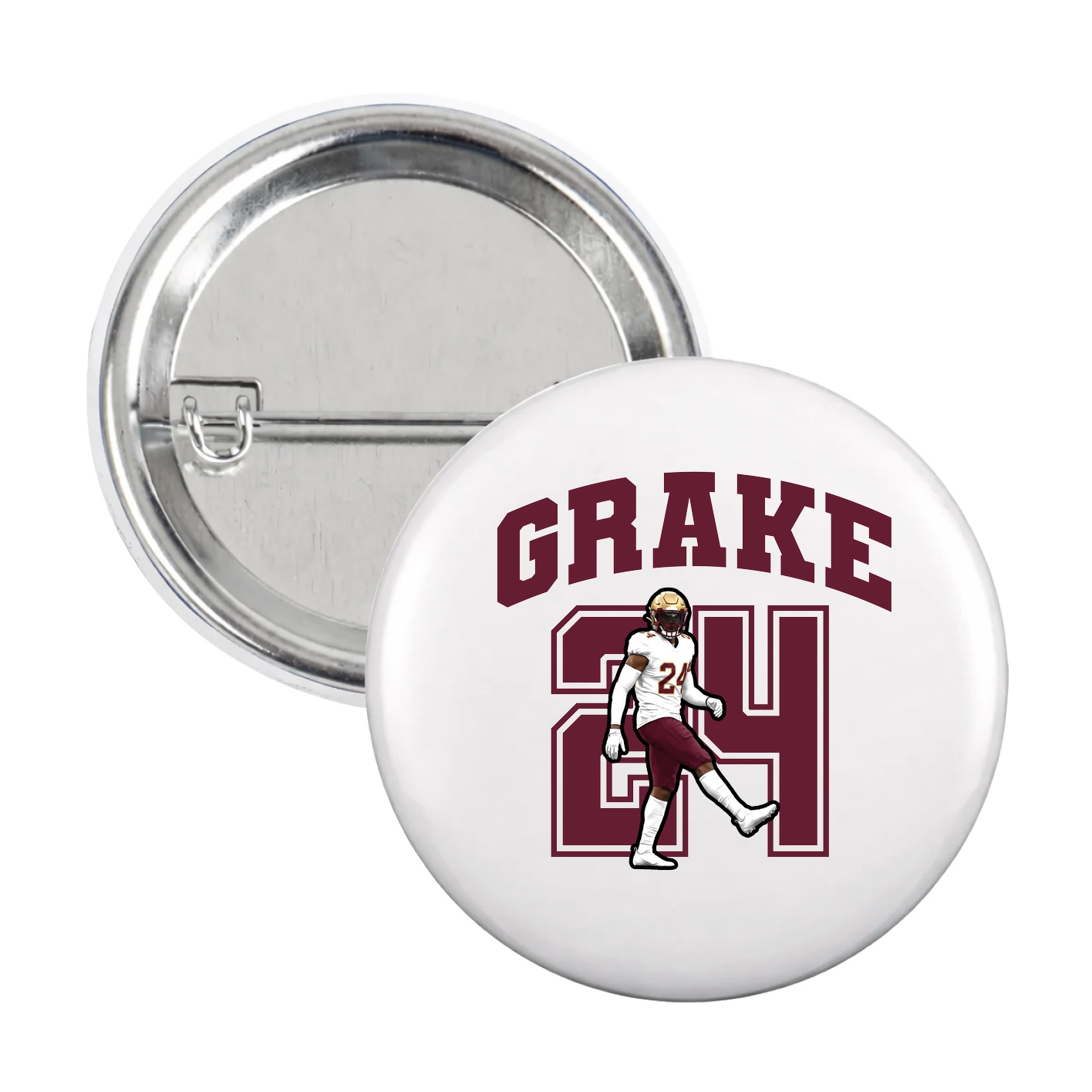 Game Day Button — Number in White