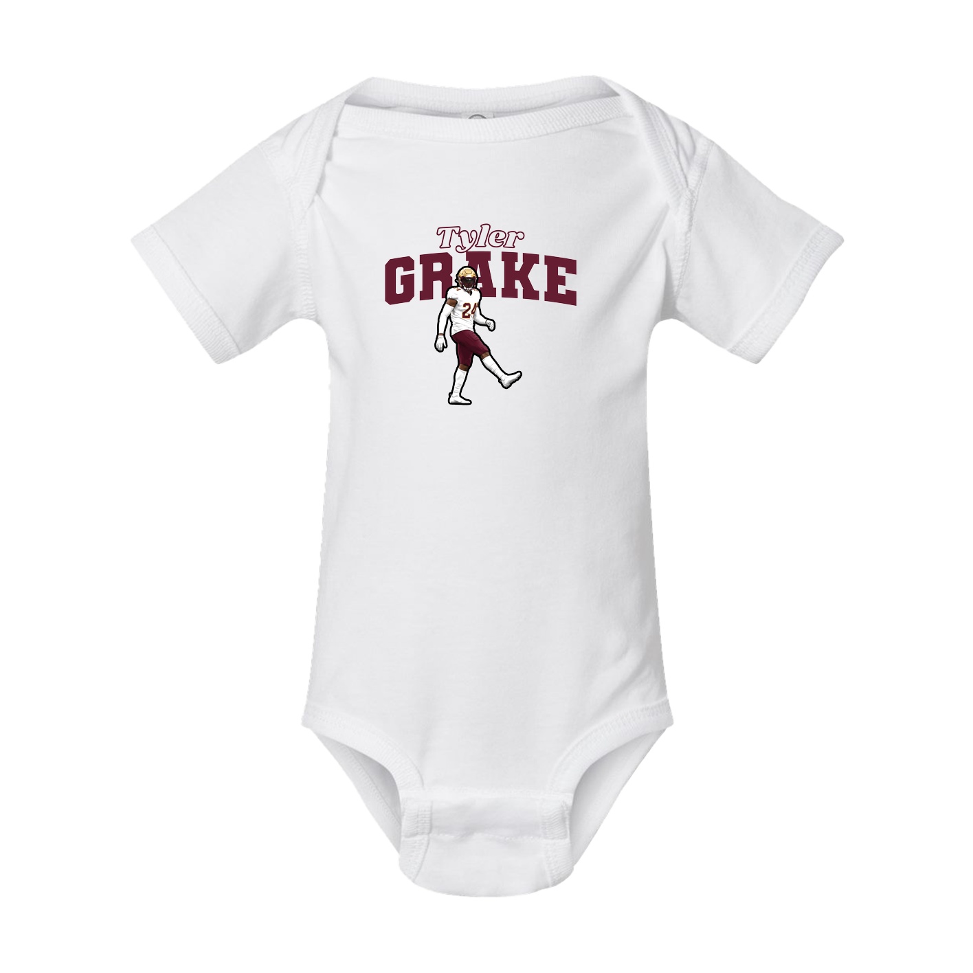 Baby Onesie — Name Arch in White