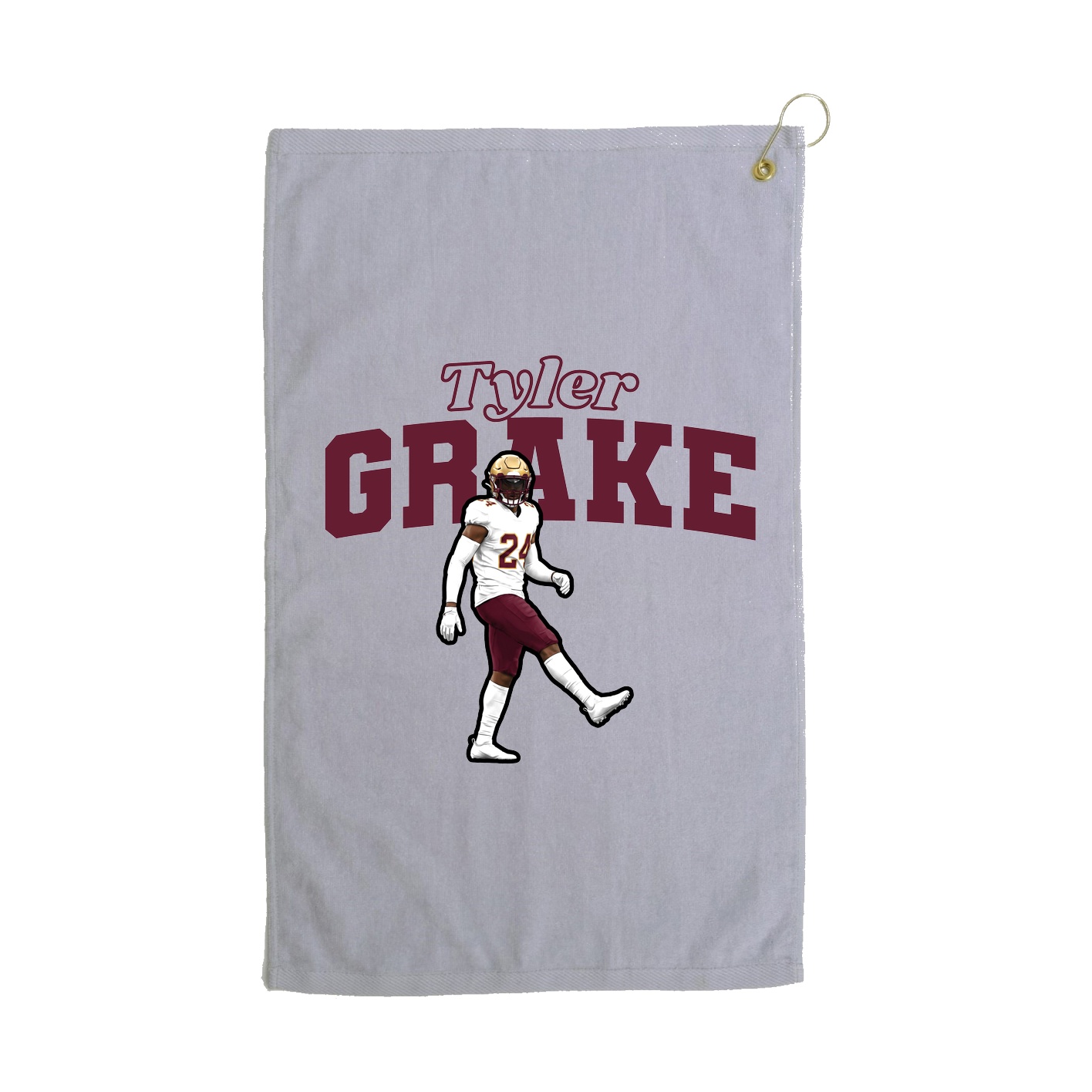 Golf Towel — Name Arch in Grey