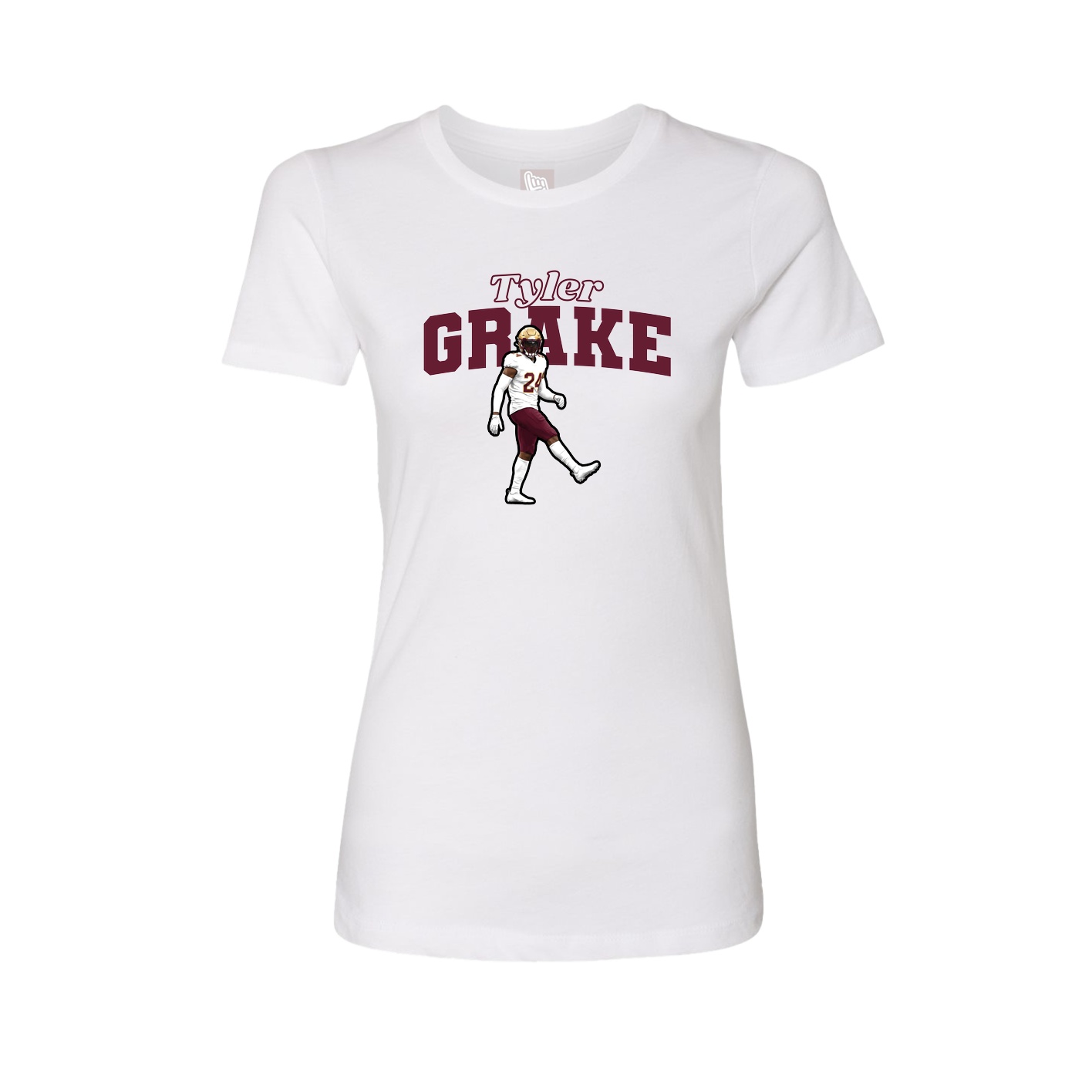 Fitted Women's Tee — Name Arch in White