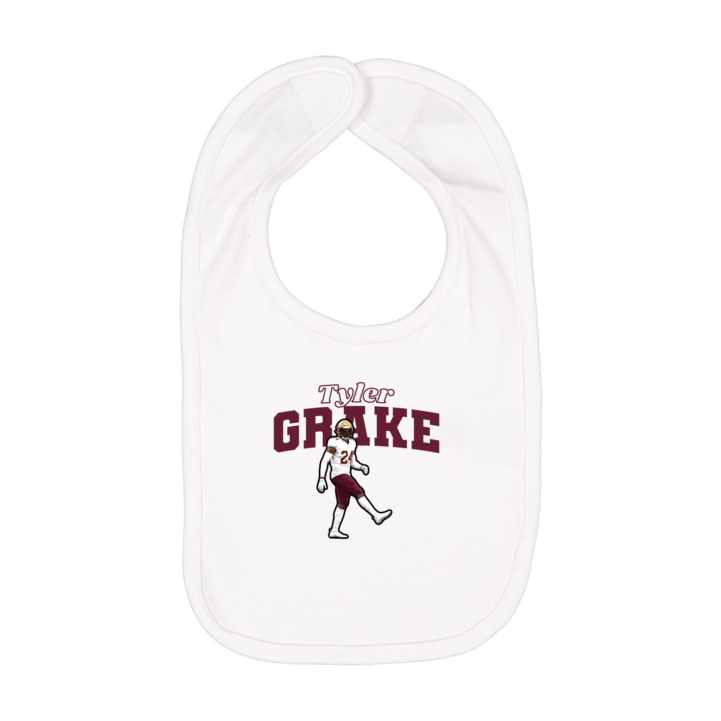Infant Bib — Name Arch in White