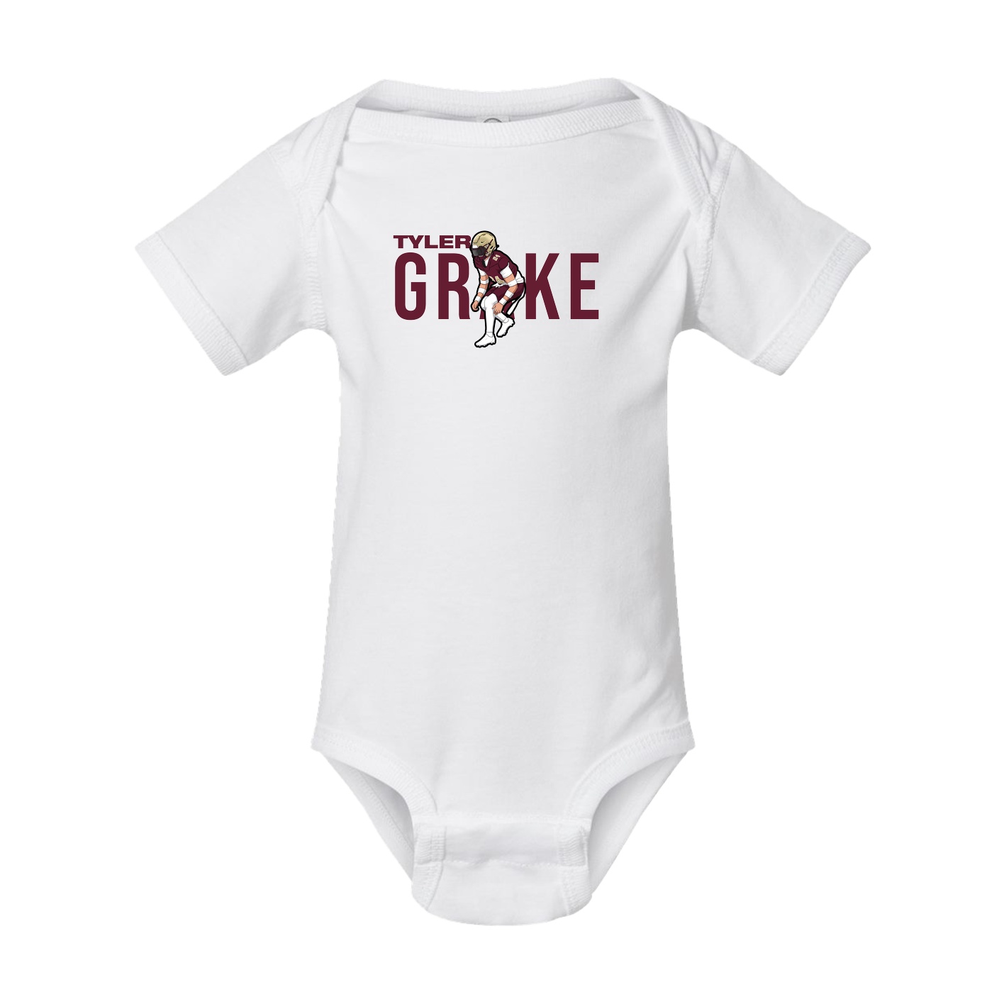 Baby Onesie — Player Name in White