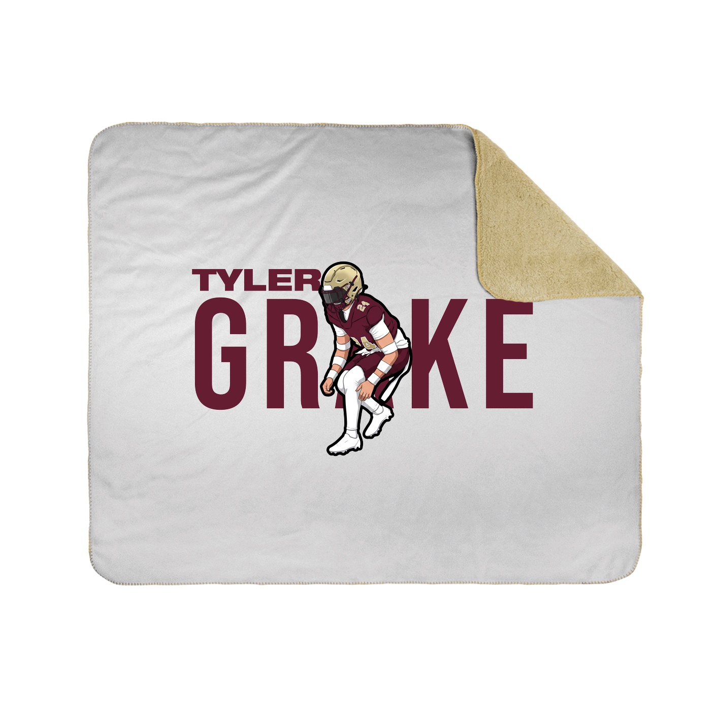 Throw Blanket — Player Name in White