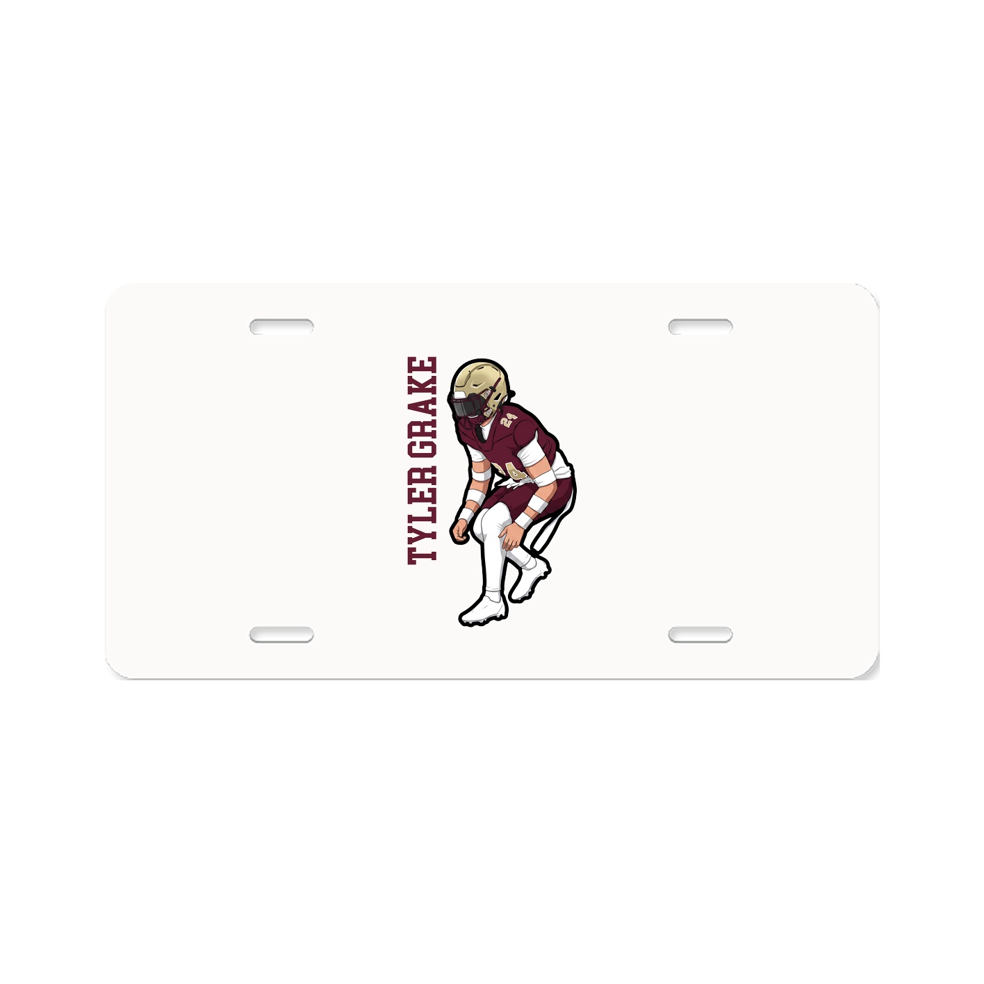 License Plate — Name Vertical in Classic