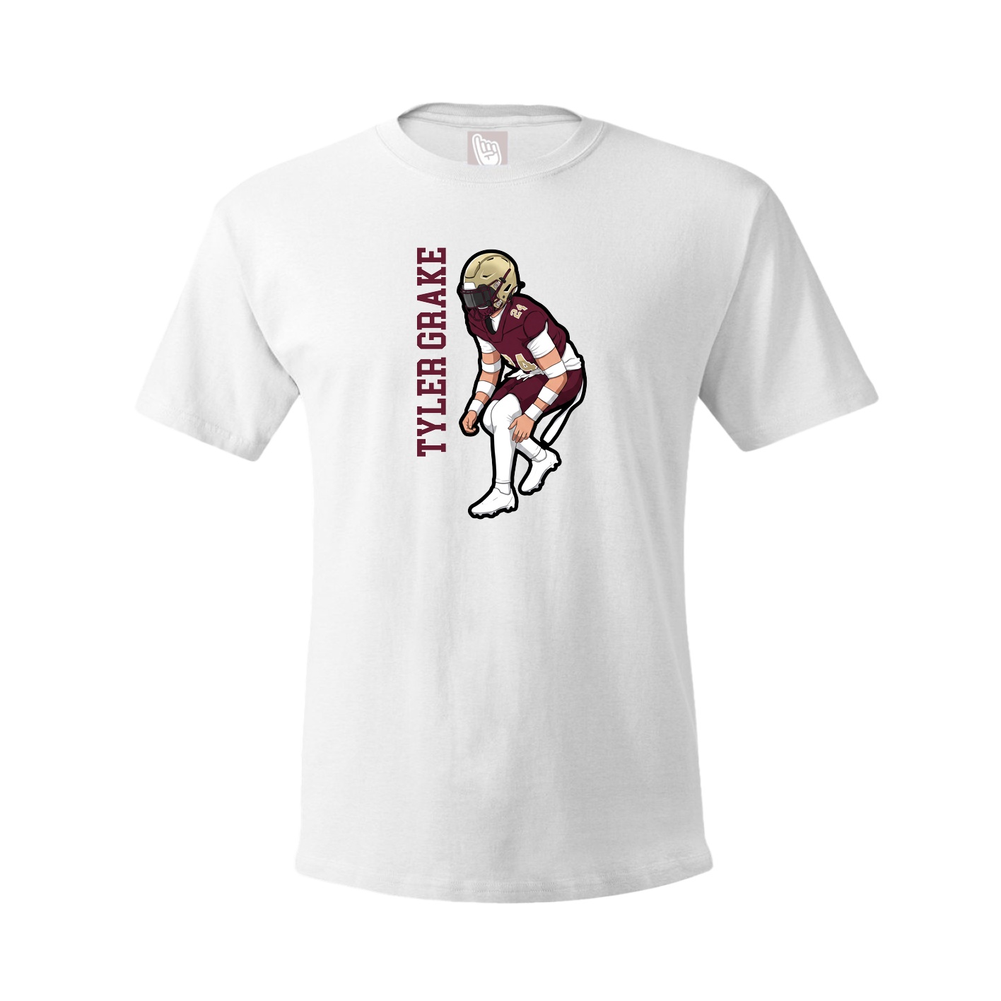 Youth Tee — Name Vertical in White