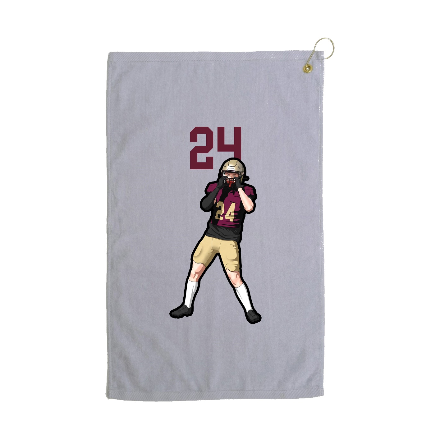 Golf Towel — Number Top in Grey