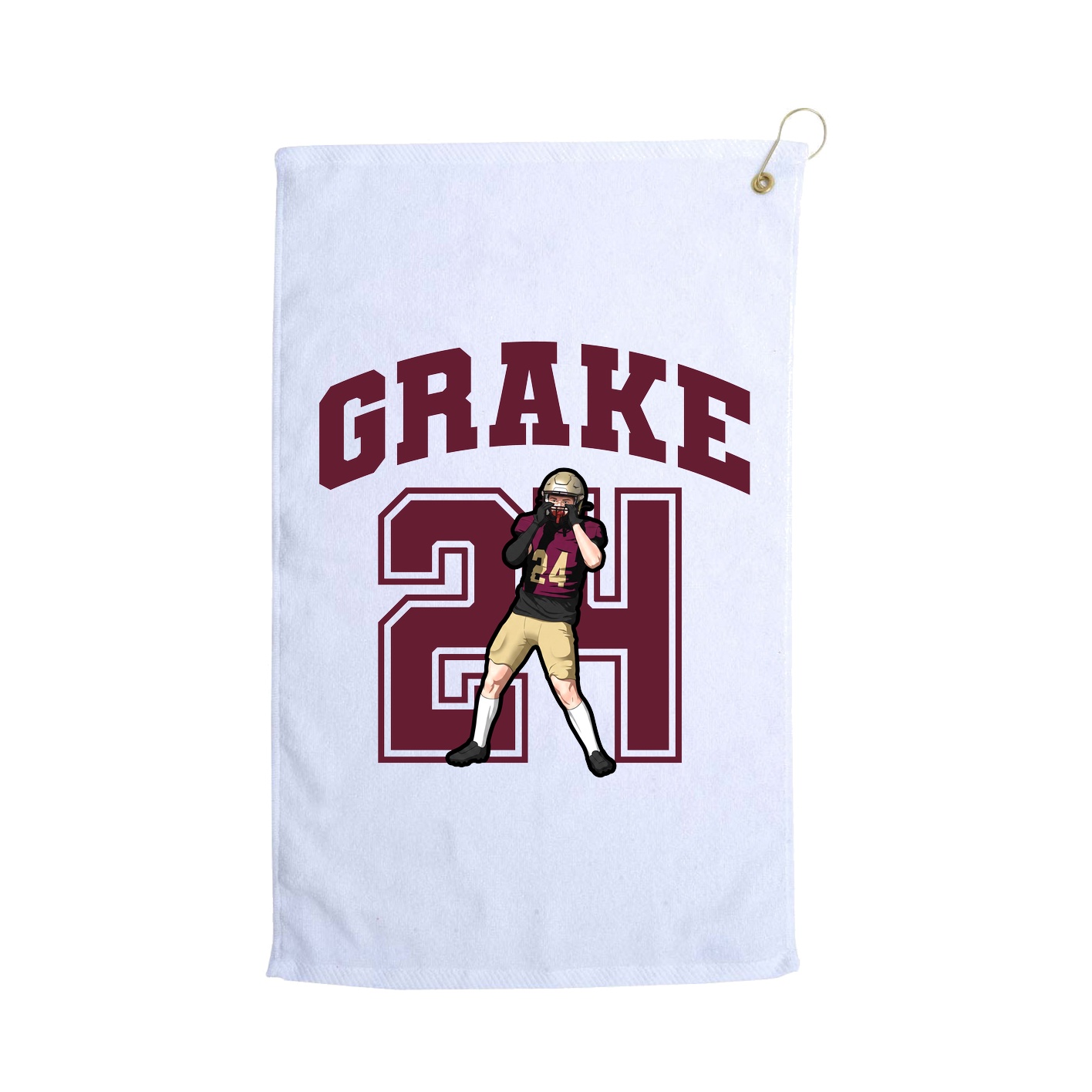 Golf Towel — Number in White