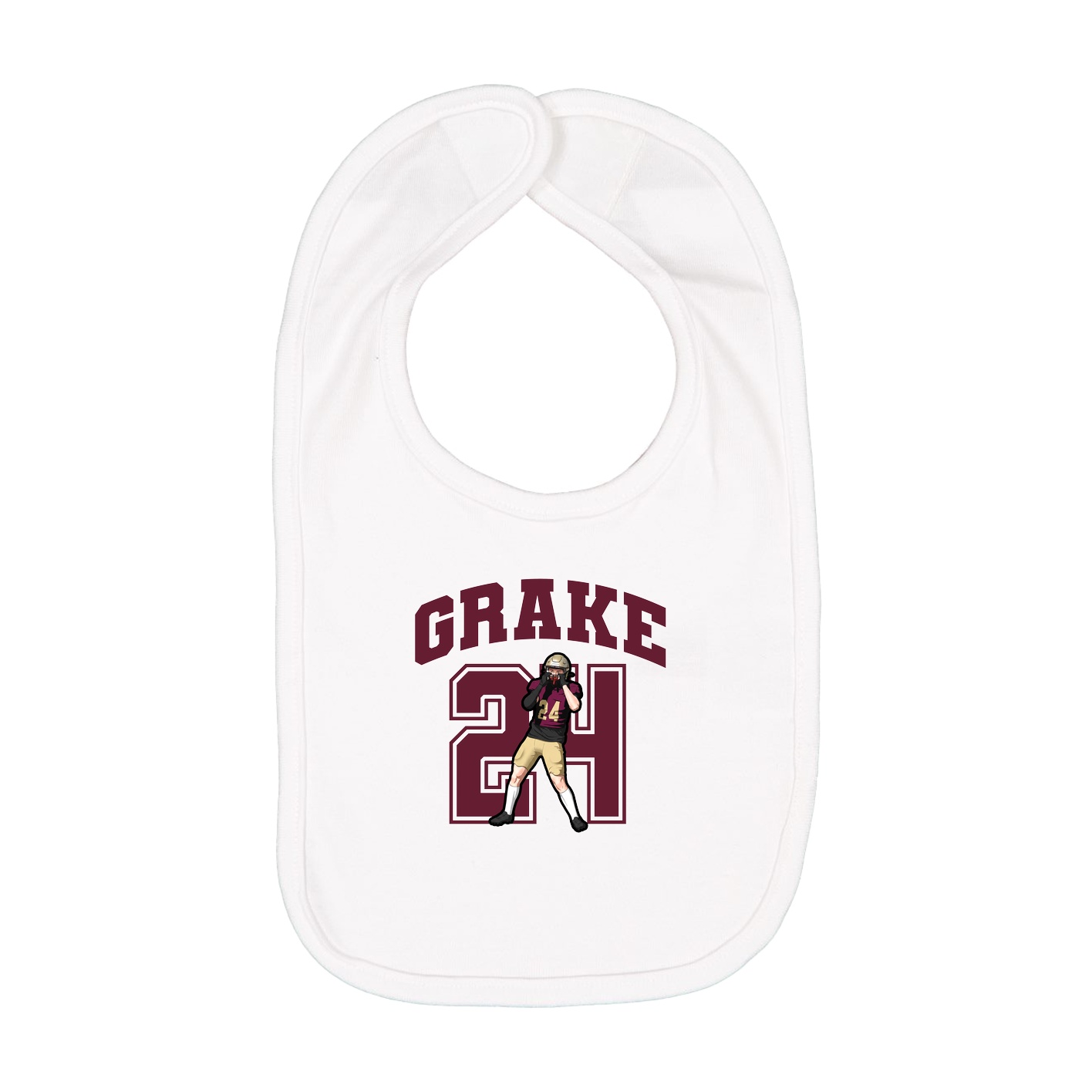 Infant Bib — Number in White