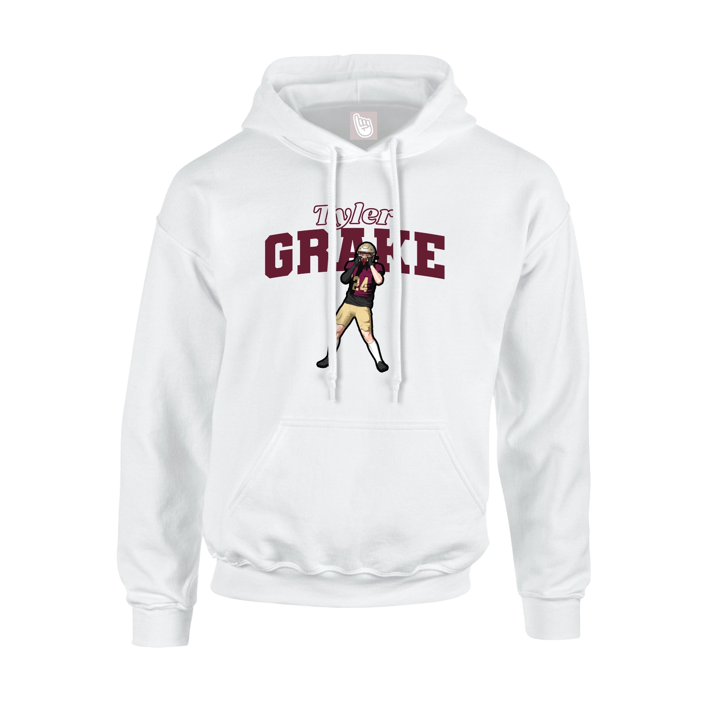 Hoodie — Name Arch in White