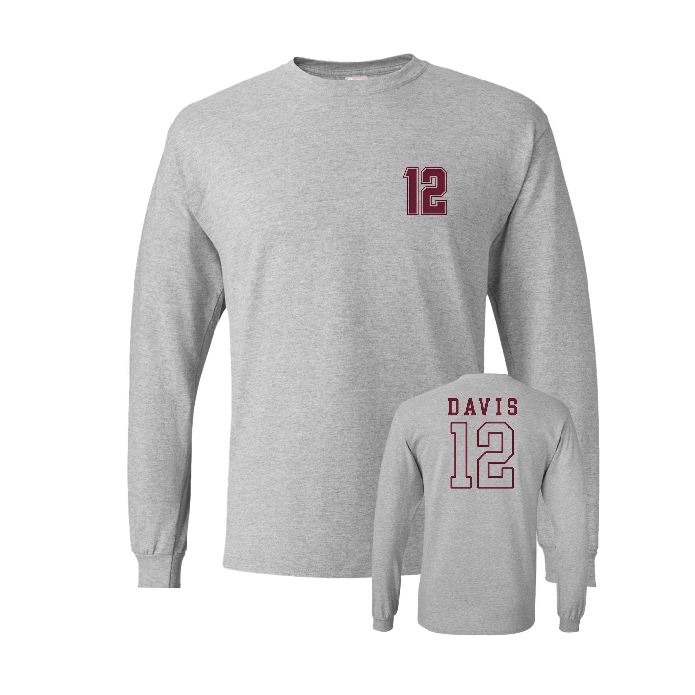 Long Sleeve Tee — Chest Back in Grey