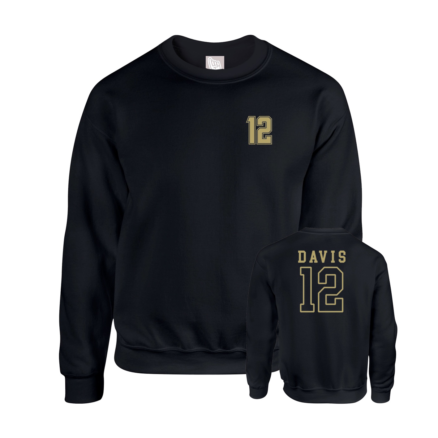 Fleece Crew — Chest Back in Black