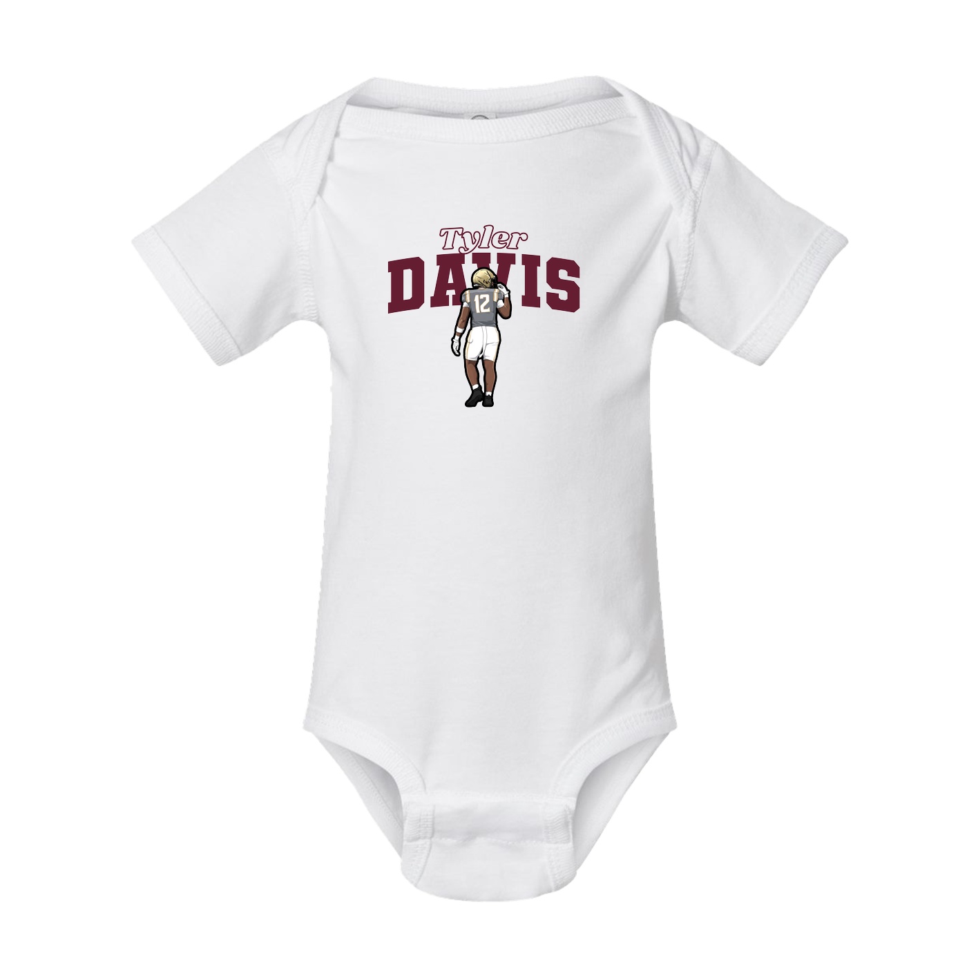 Baby Onesie — Name Arch in White