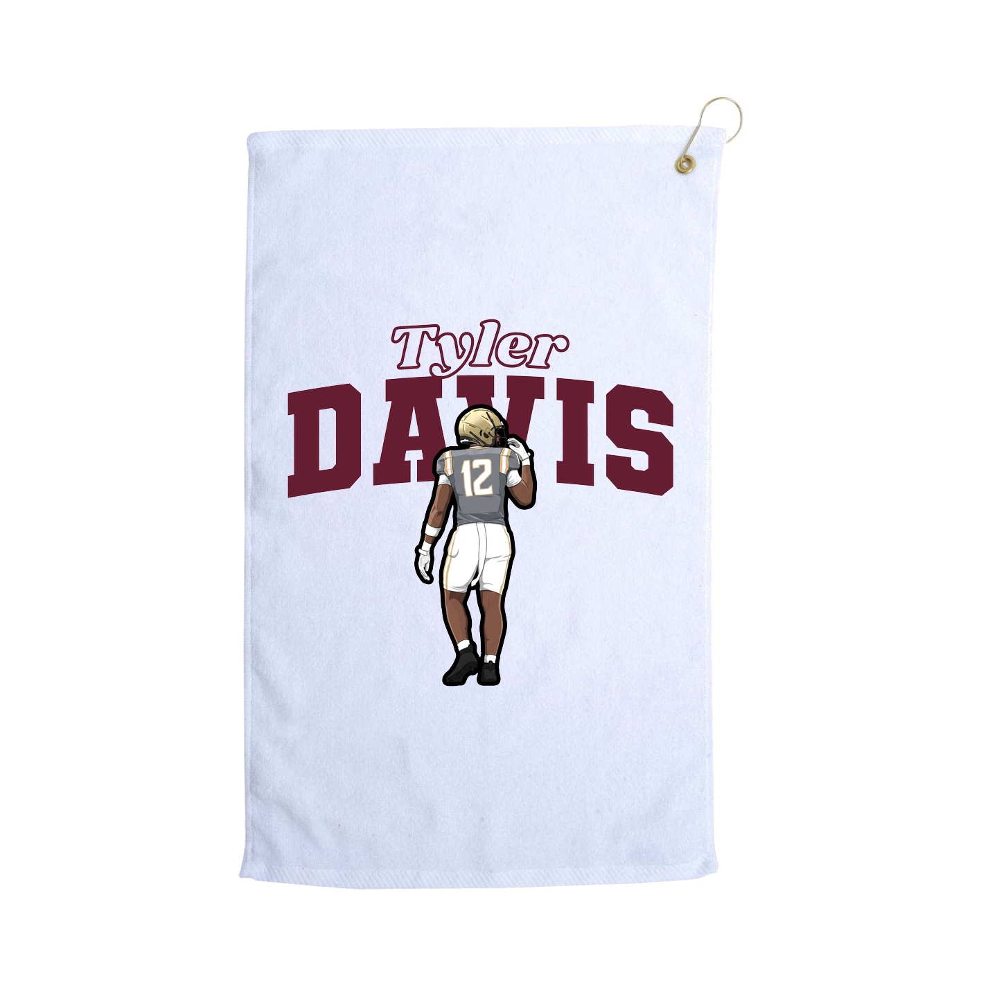 Golf Towel — Name Arch in White