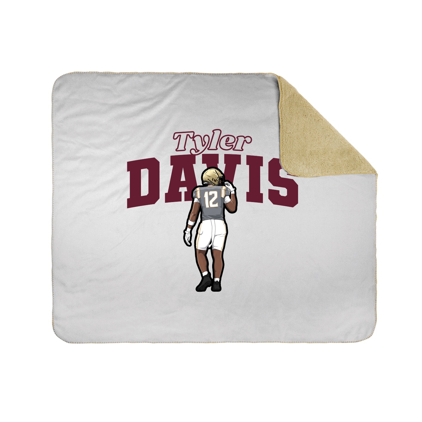 Throw Blanket — Name Arch in White
