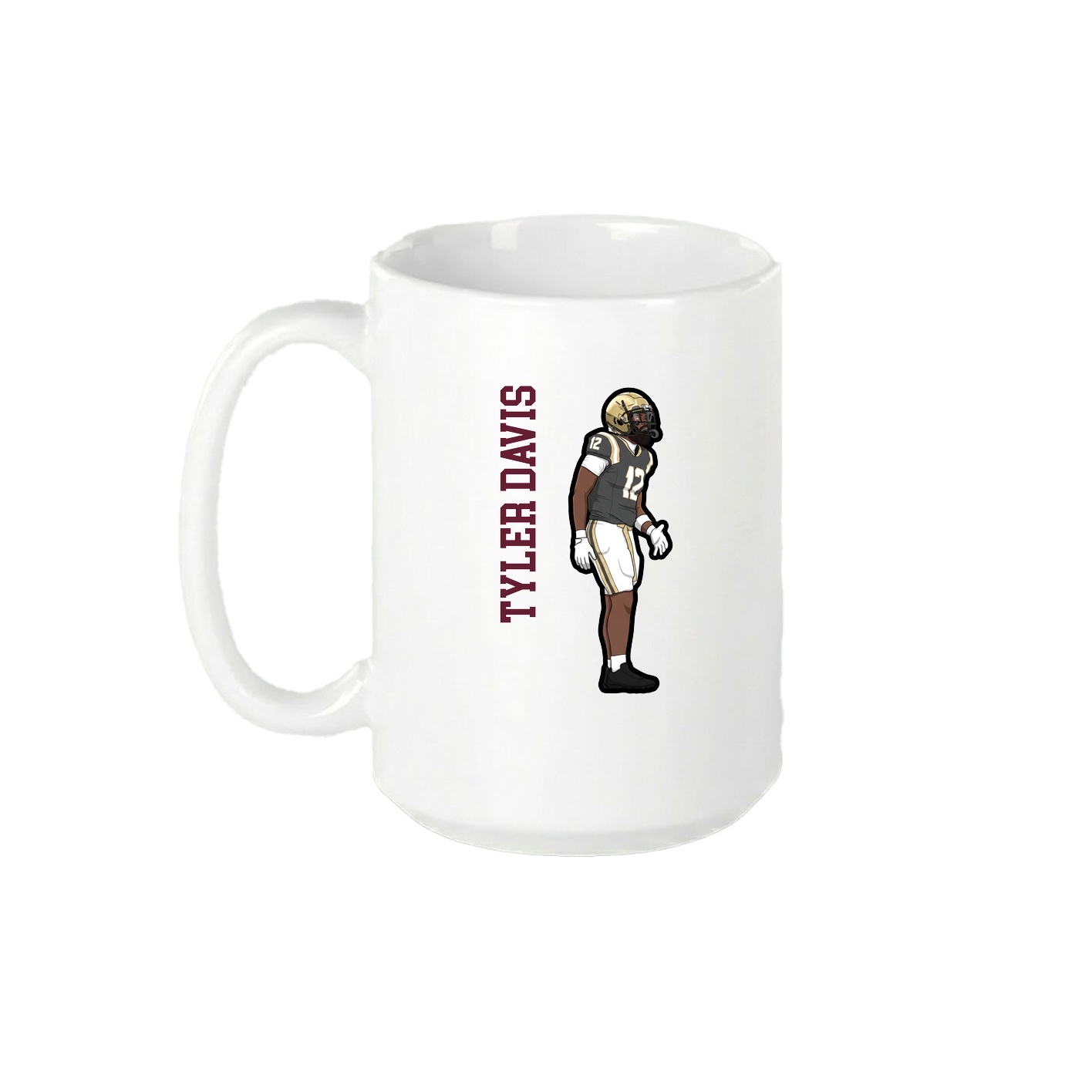15oz Coffee Mug — Name Vertical in White