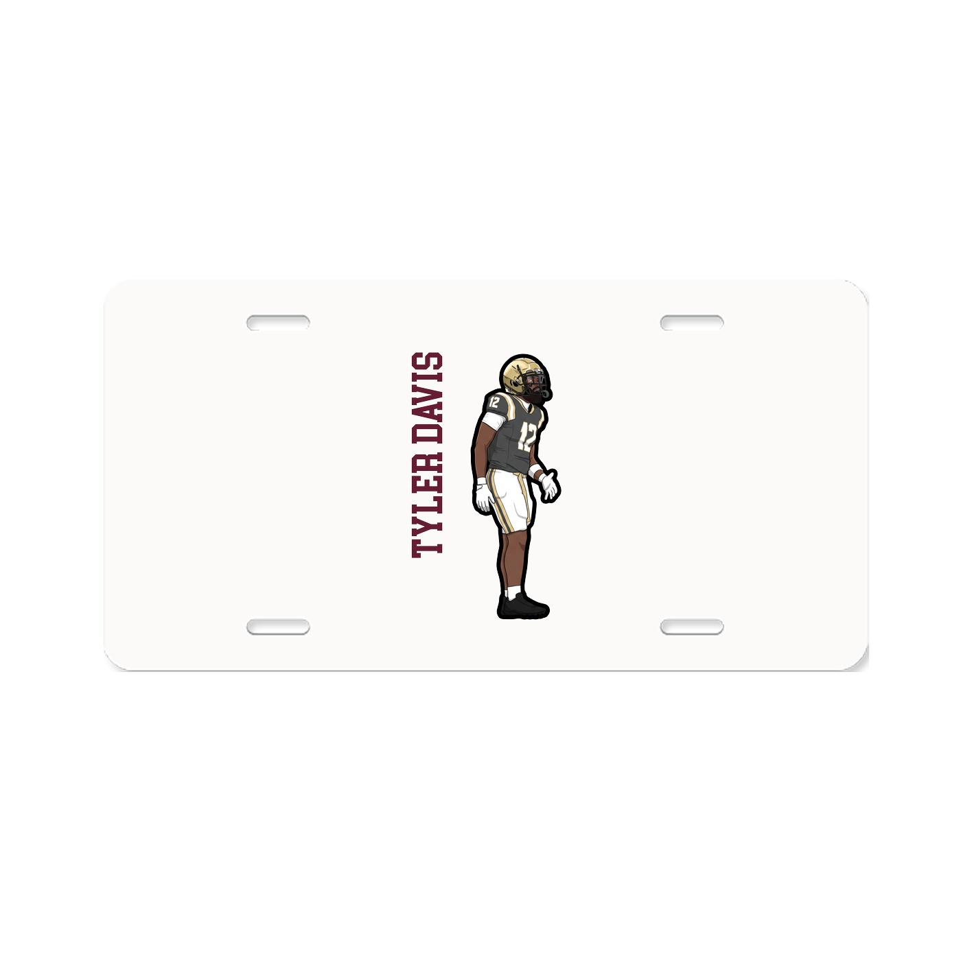 License Plate — Name Vertical in Classic