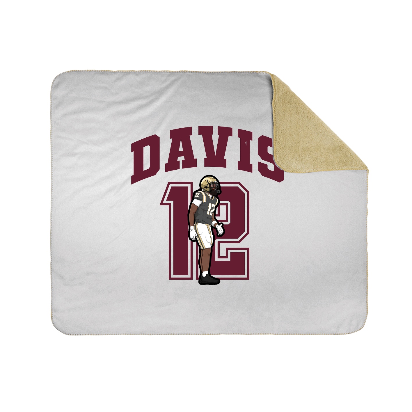 Throw Blanket — Number in White
