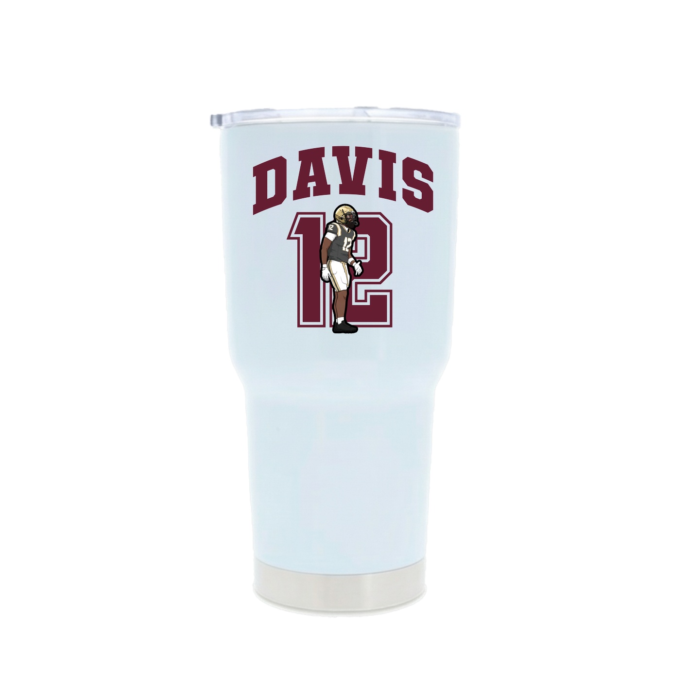 30oz Stainless Steel Tumbler — Number in White