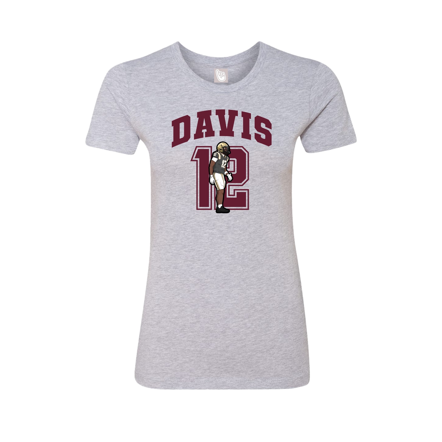 Fitted Women's Tee — Number in Grey