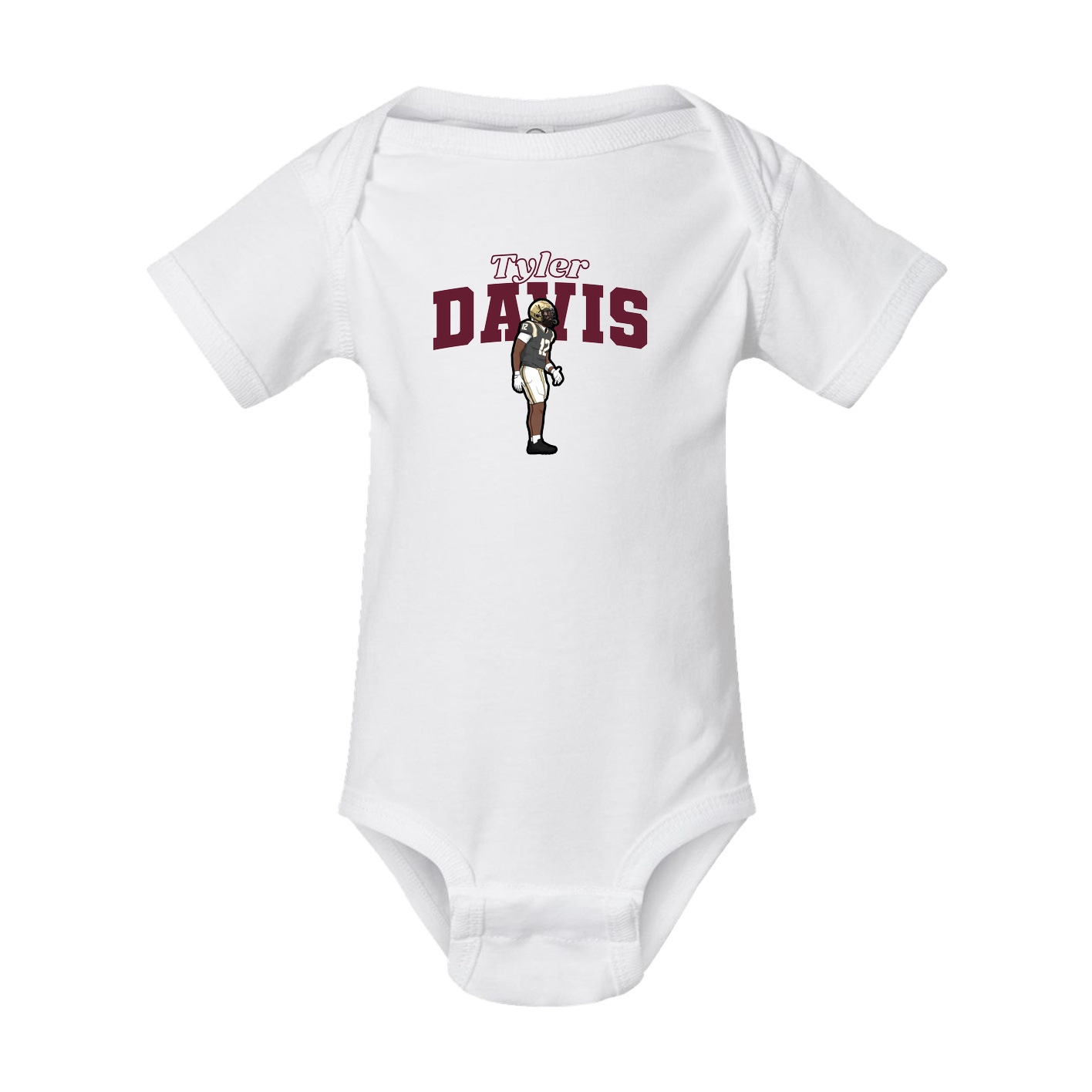 Baby Onesie — Name Arch in White
