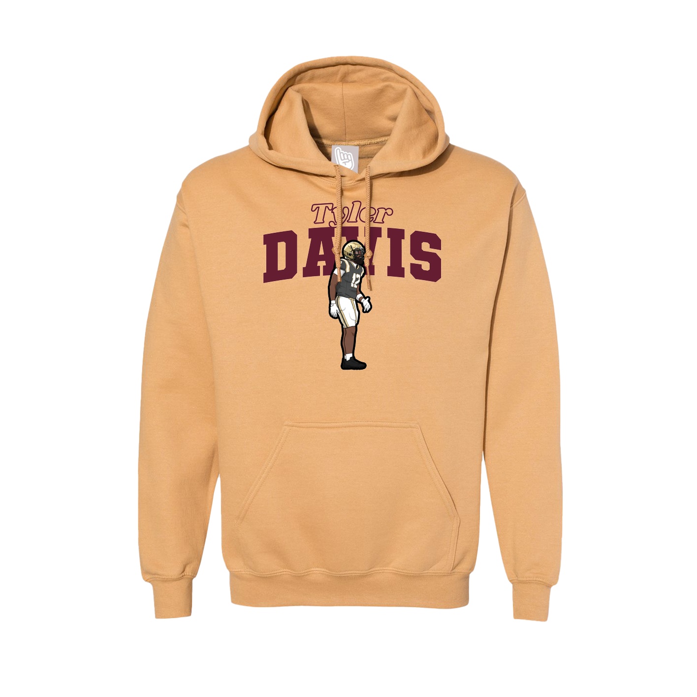 Hoodie — Name Arch in Vegas Gold