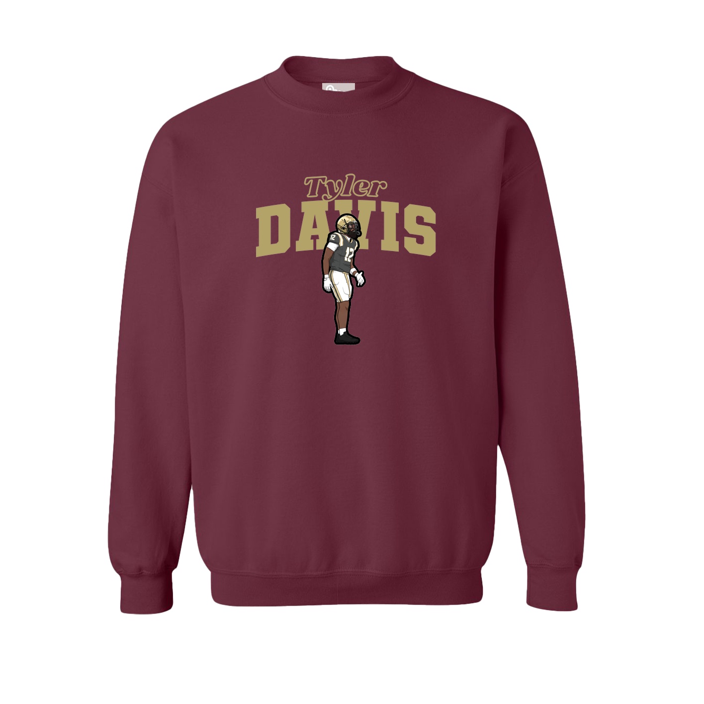 Fleece Crew — Name Arch in Maroon