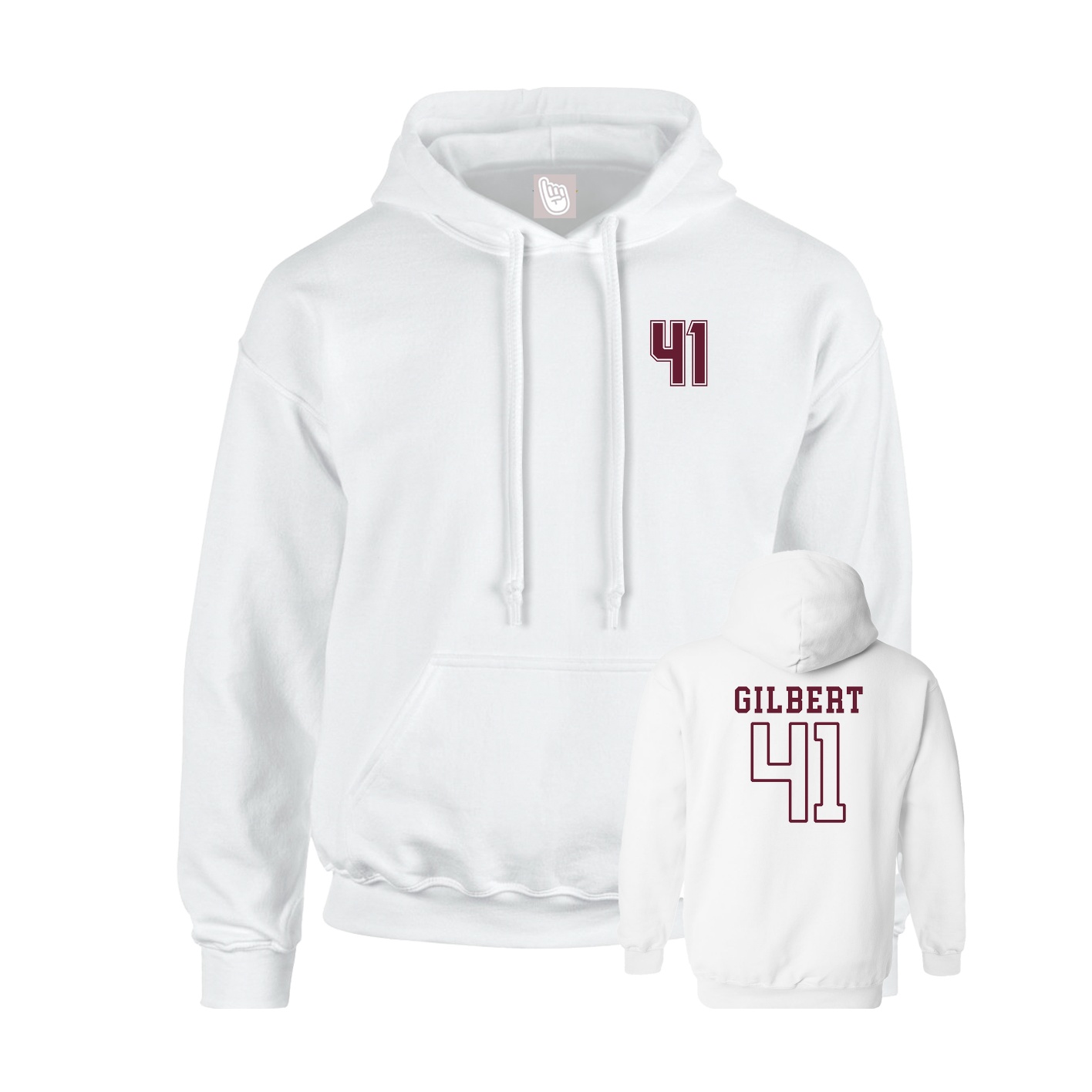 Hoodie — Chest Back in White