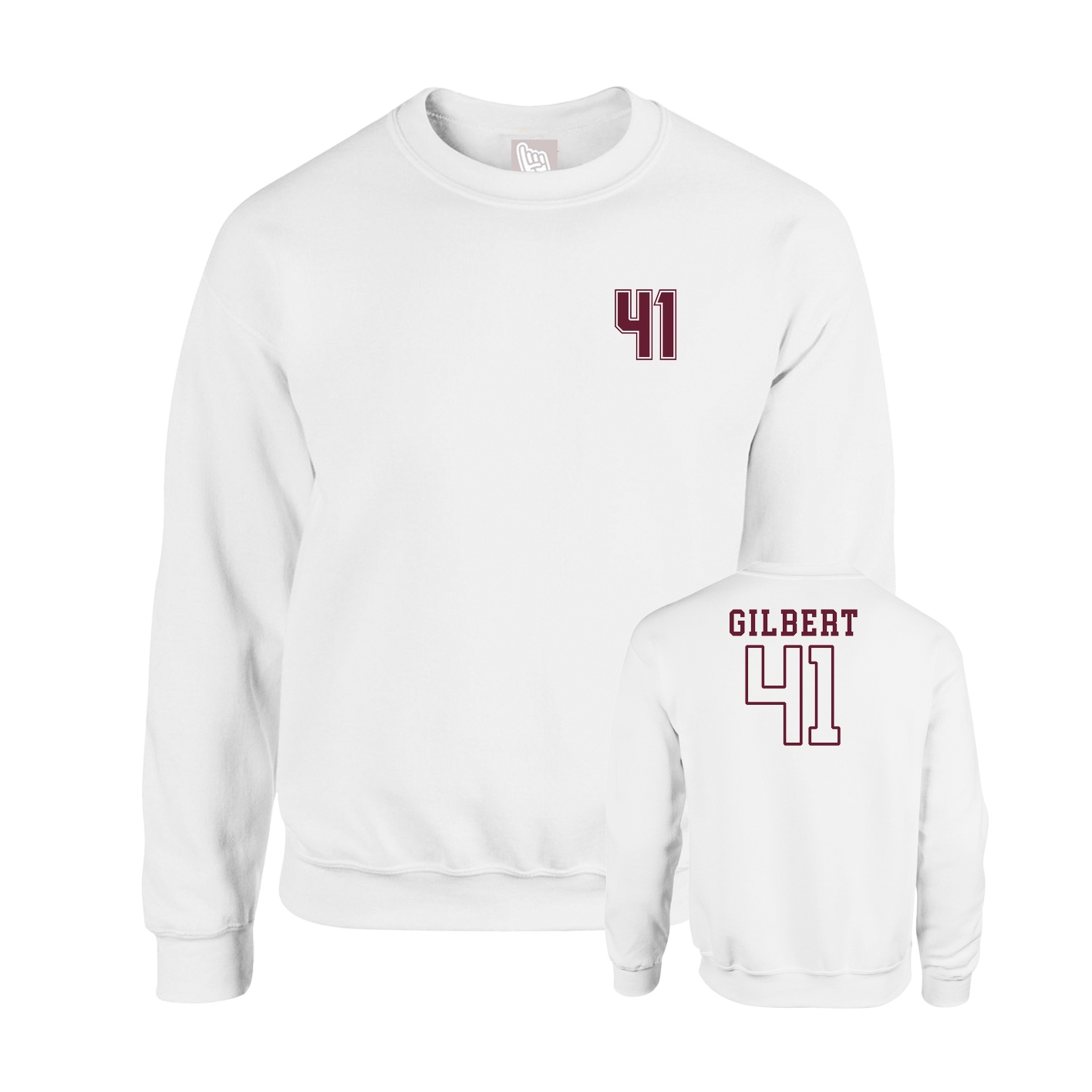 Fleece Crew — Chest Back in White