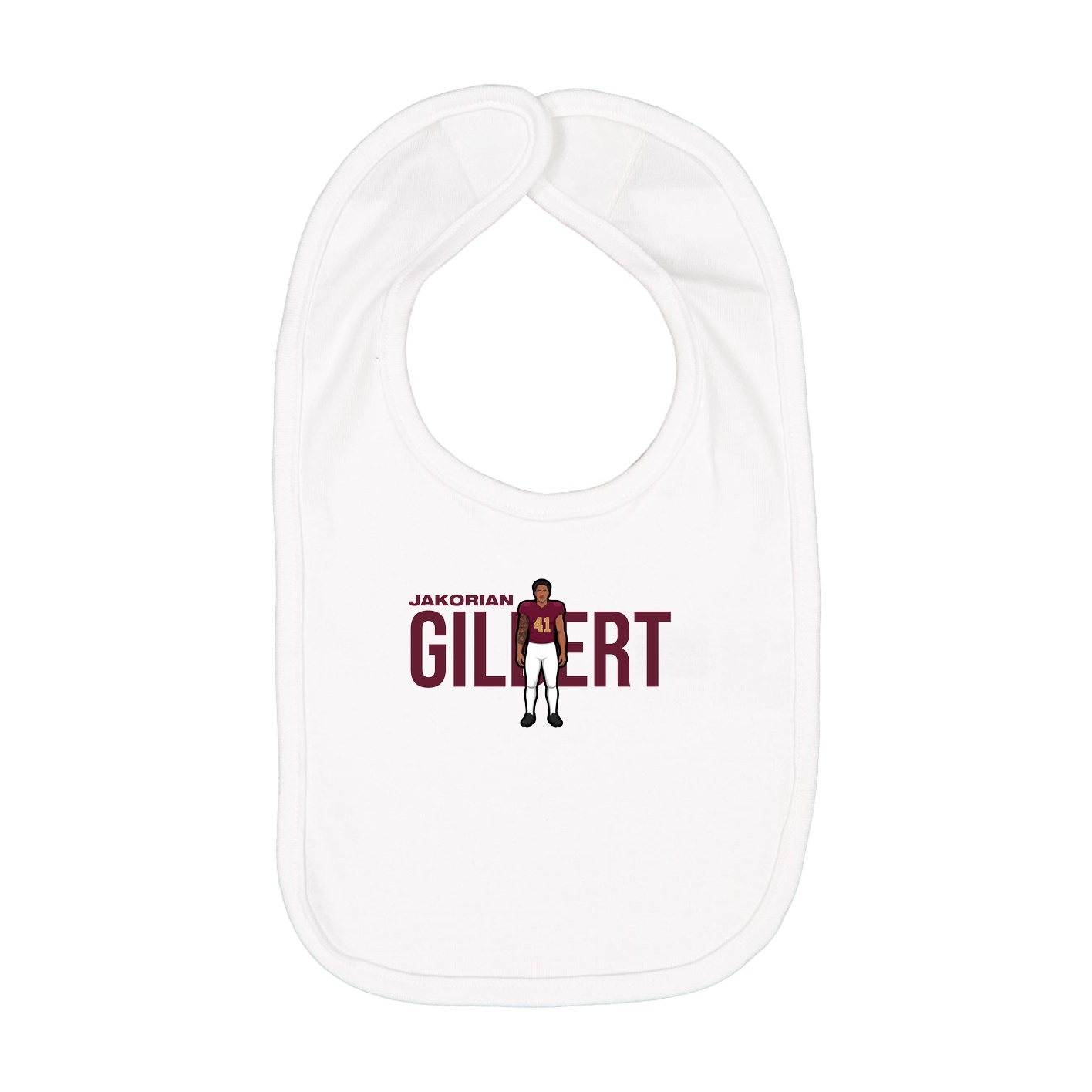 Infant Bib — Player Name in White