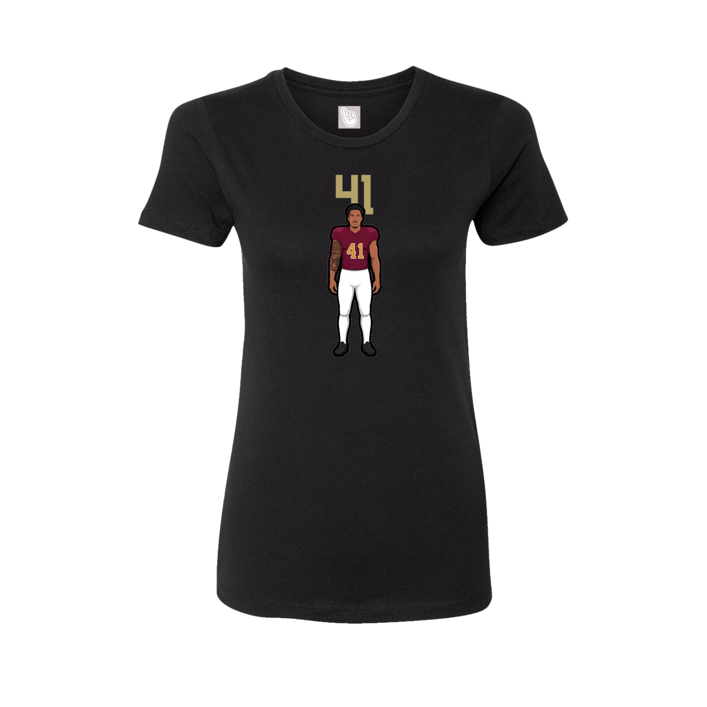 Fitted Women's Tee — Number Top in Black