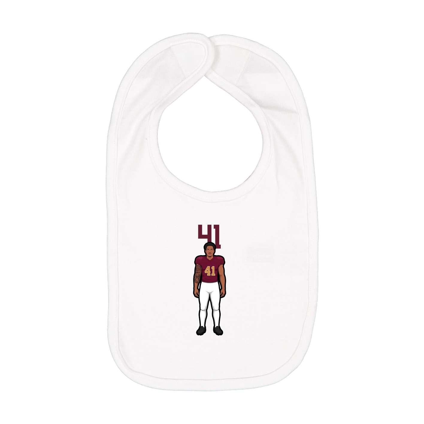 Infant Bib — Number Top in White