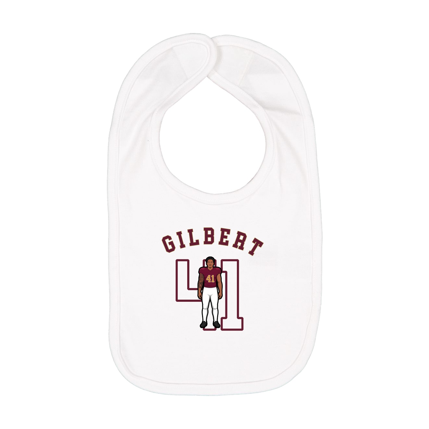 Infant Bib — Shirsey Arch in White