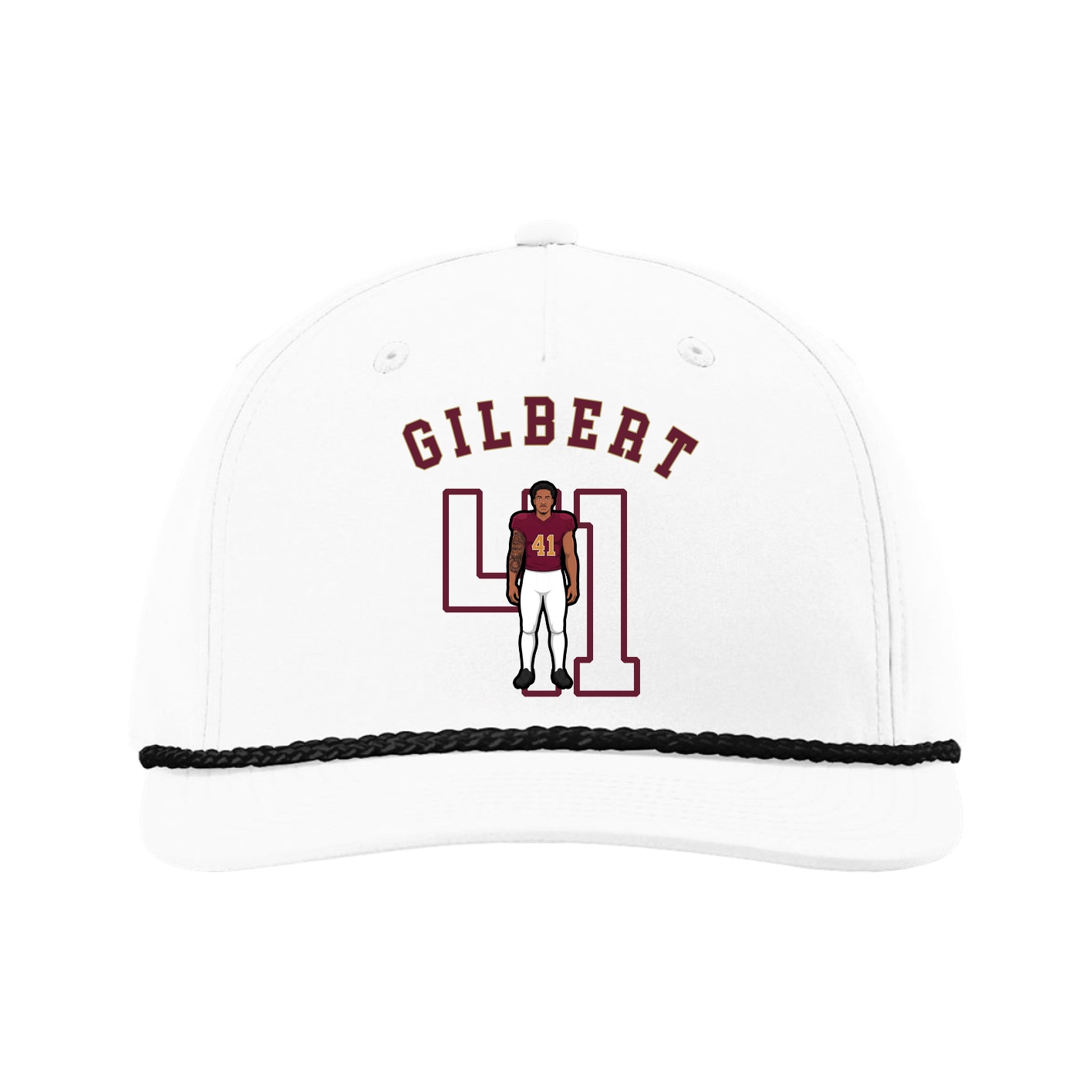 Five-Panel Classic Rope Cap — Shirsey Arch in White