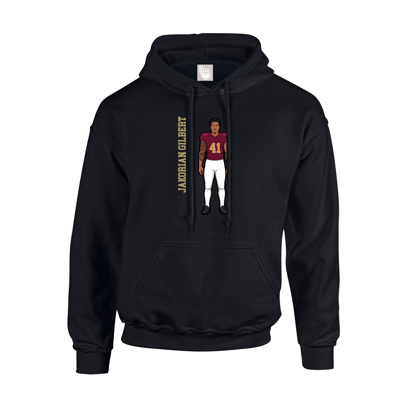 Hoodie — Name Vertical in Black