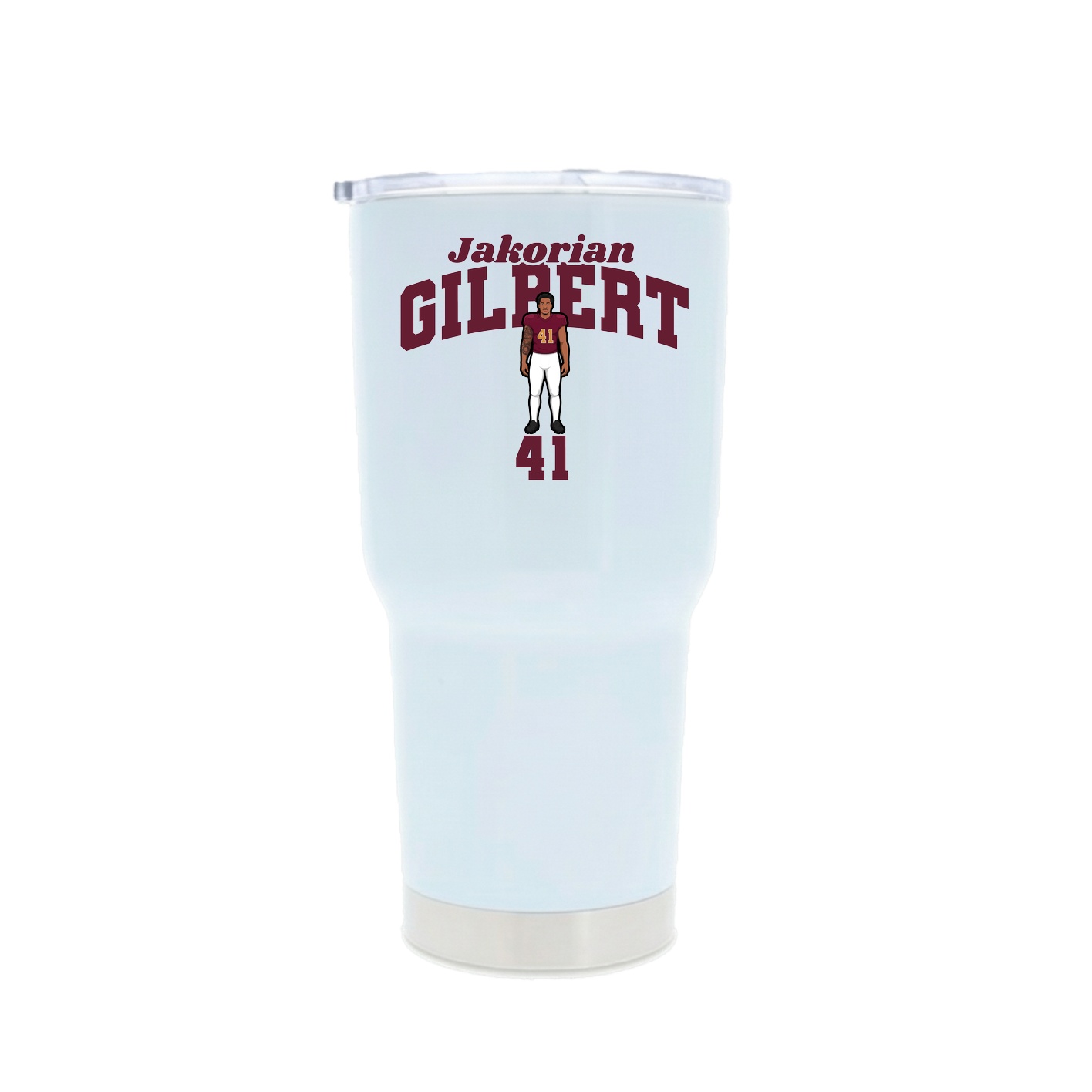 30oz Stainless Steel Tumbler — Signature Arch in White