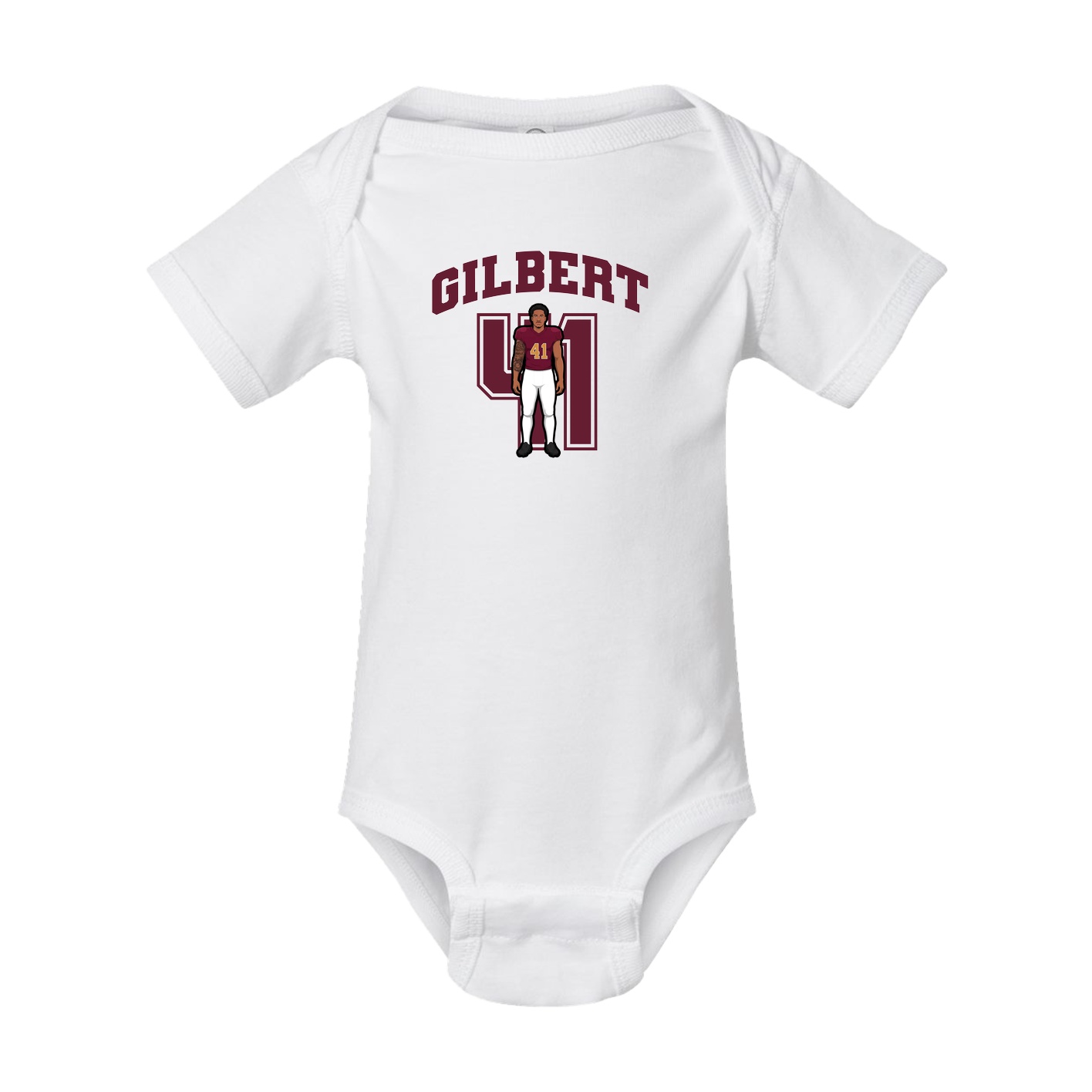 Baby Onesie — Number in White