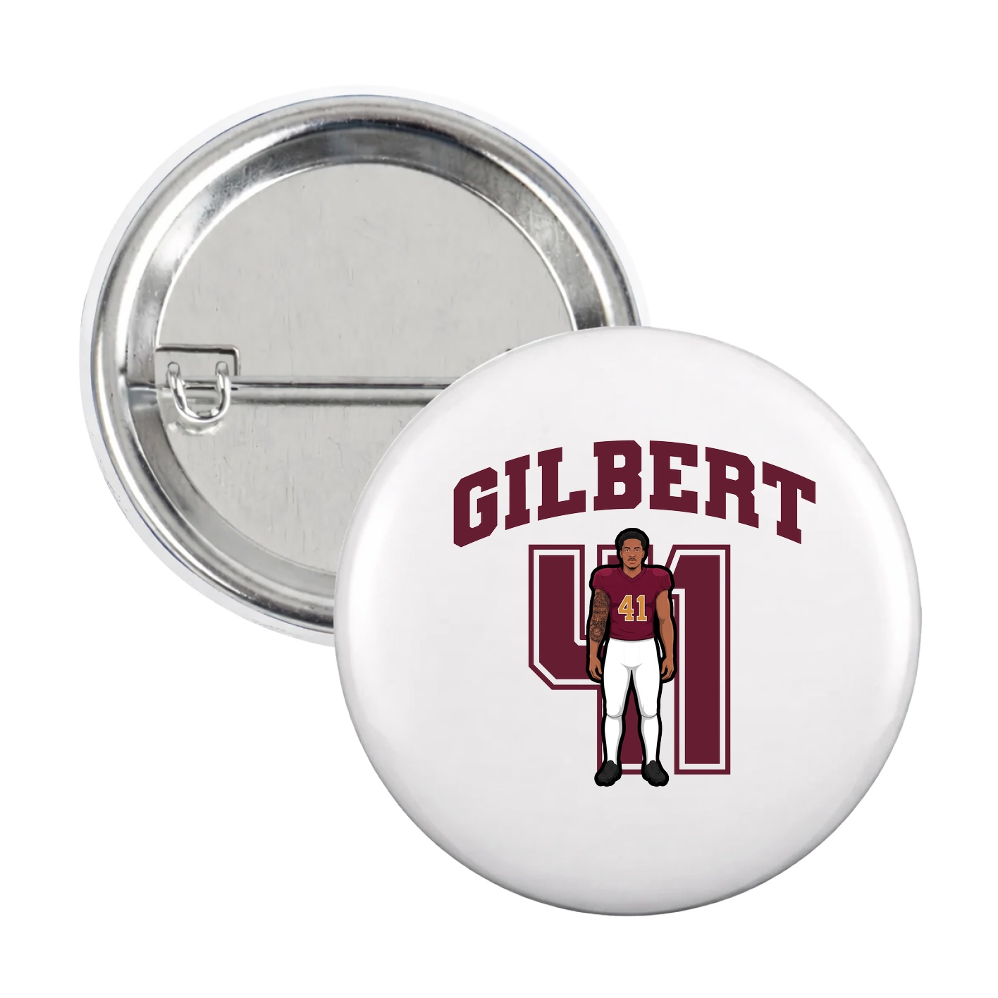 Game Day Button — Number in White