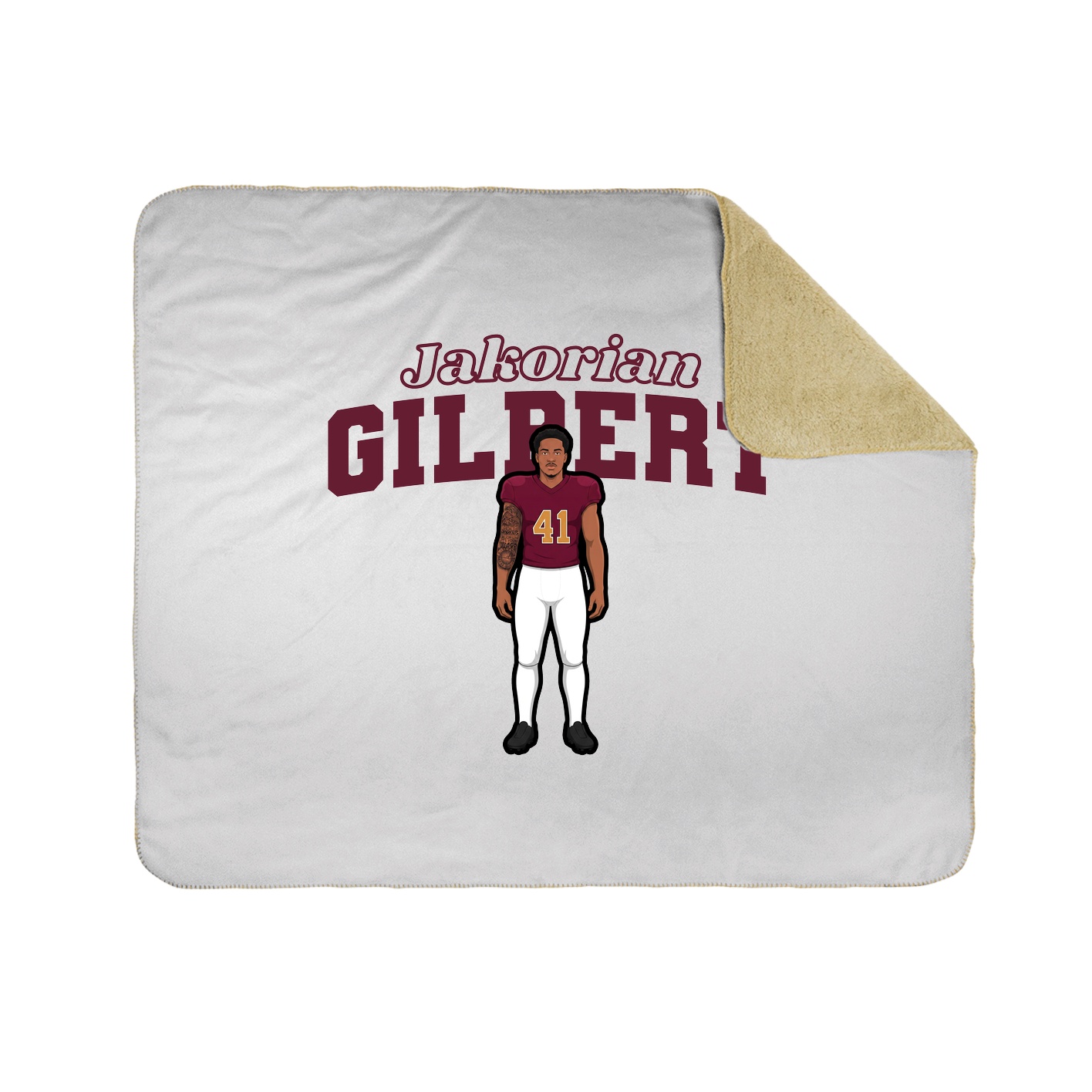 Throw Blanket — Name Arch in White