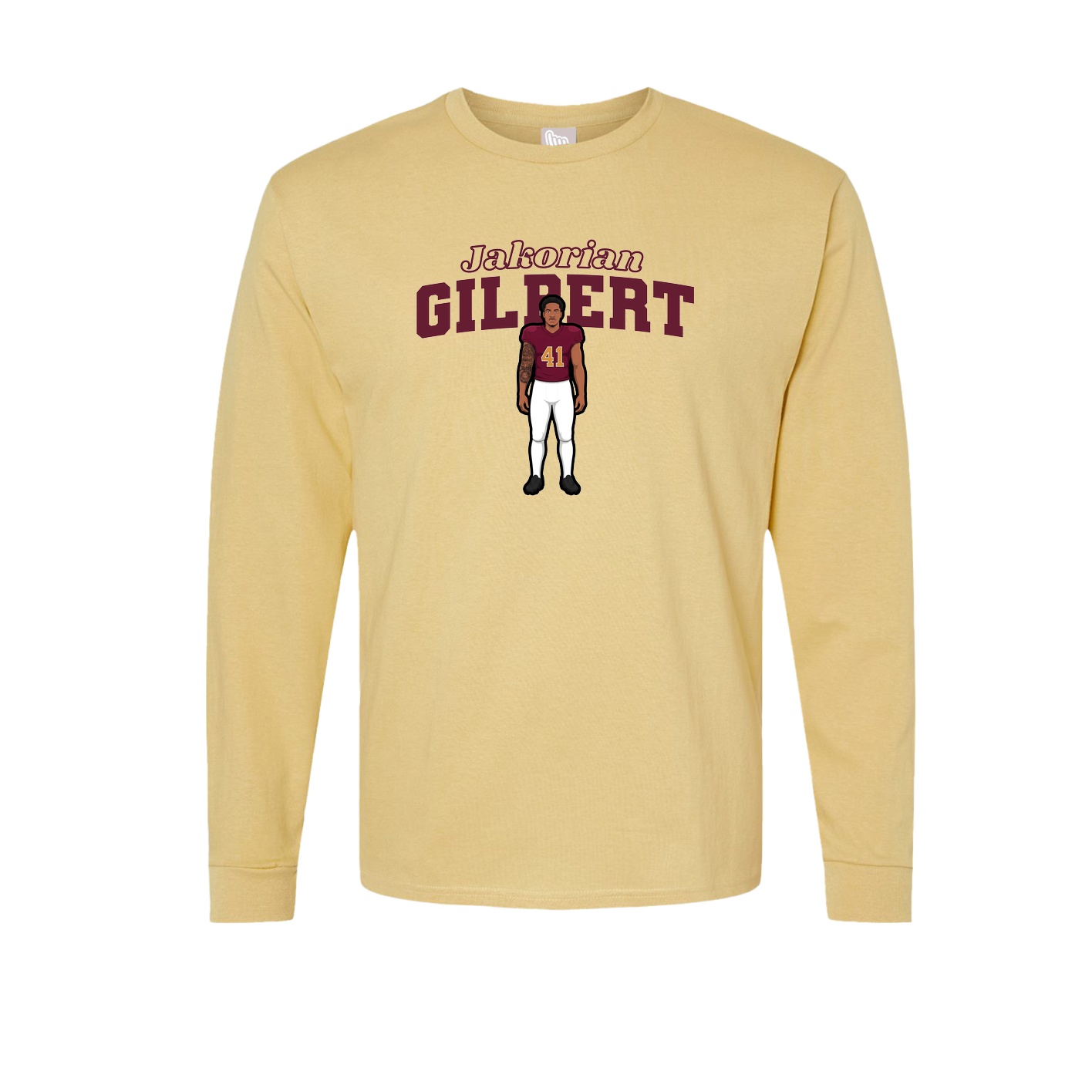 Long Sleeve Tee — Name Arch in Vegas Gold