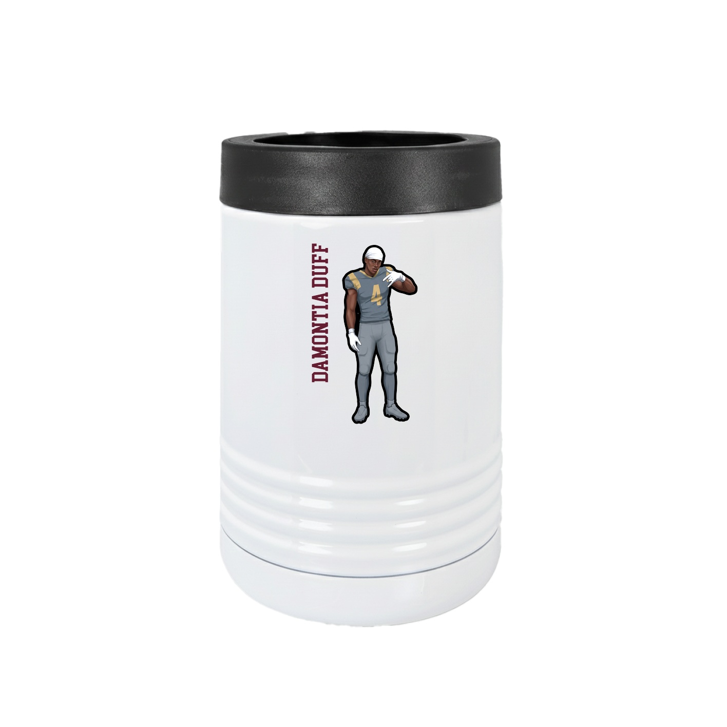 Beverage Holder — Name Vertical in White