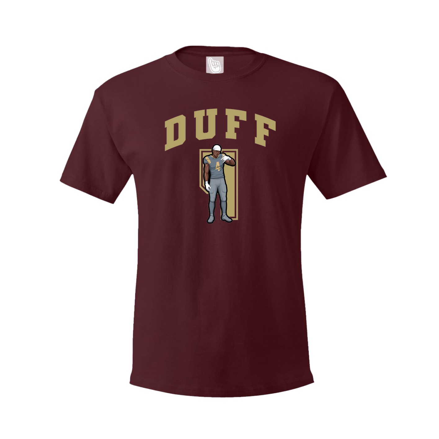 Youth Tee — Number in Maroon