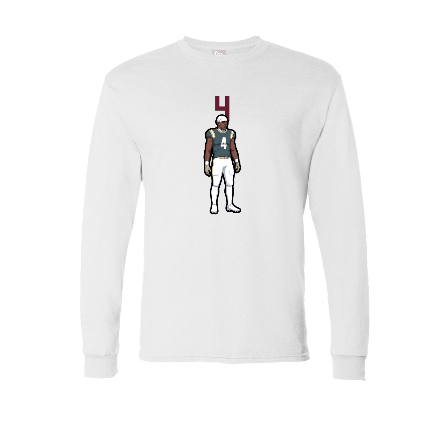 Long Sleeve Tee — Number Top in White